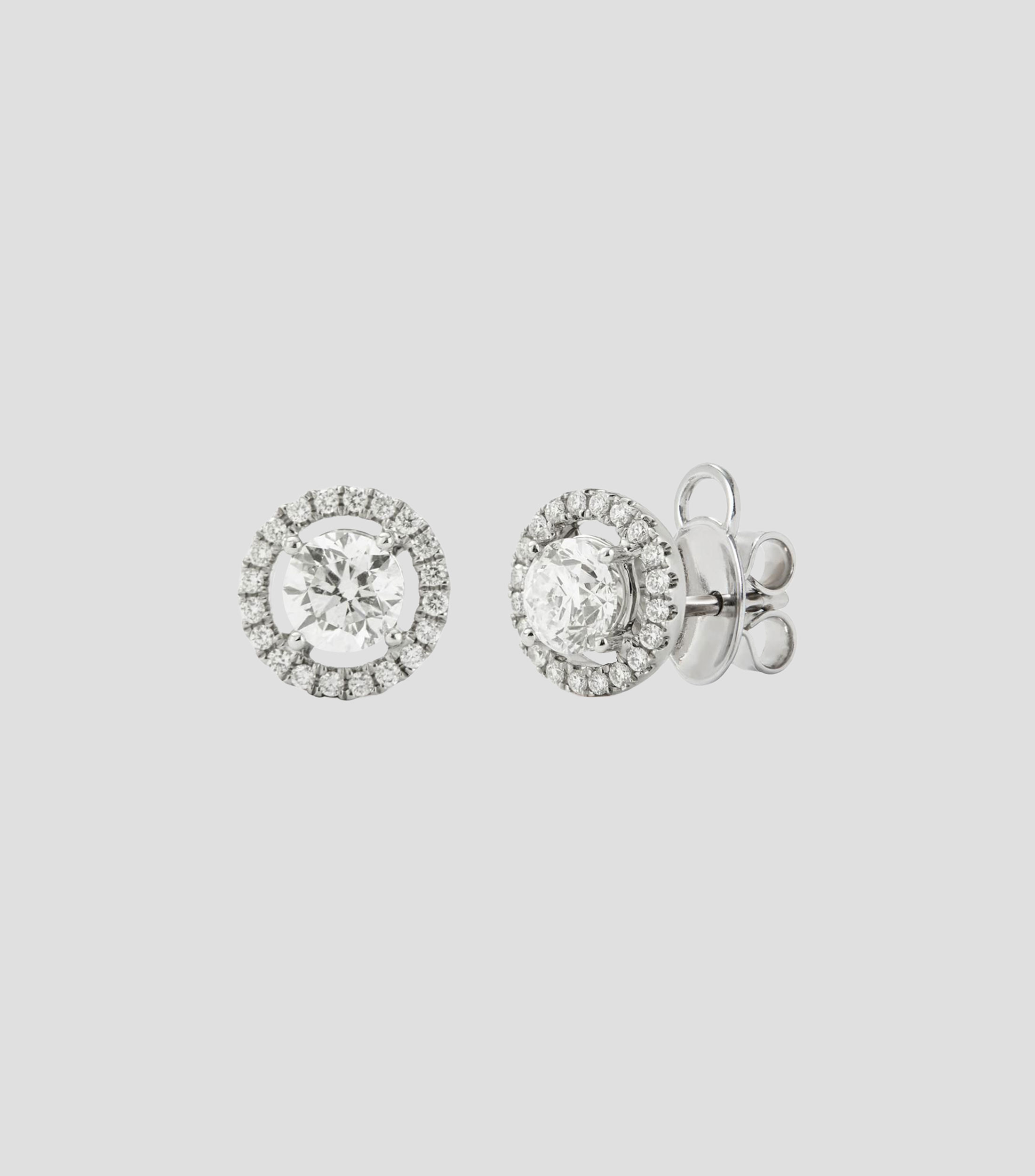 Aretes en oro blanco 18 kilates con diamantes Grace Mujer