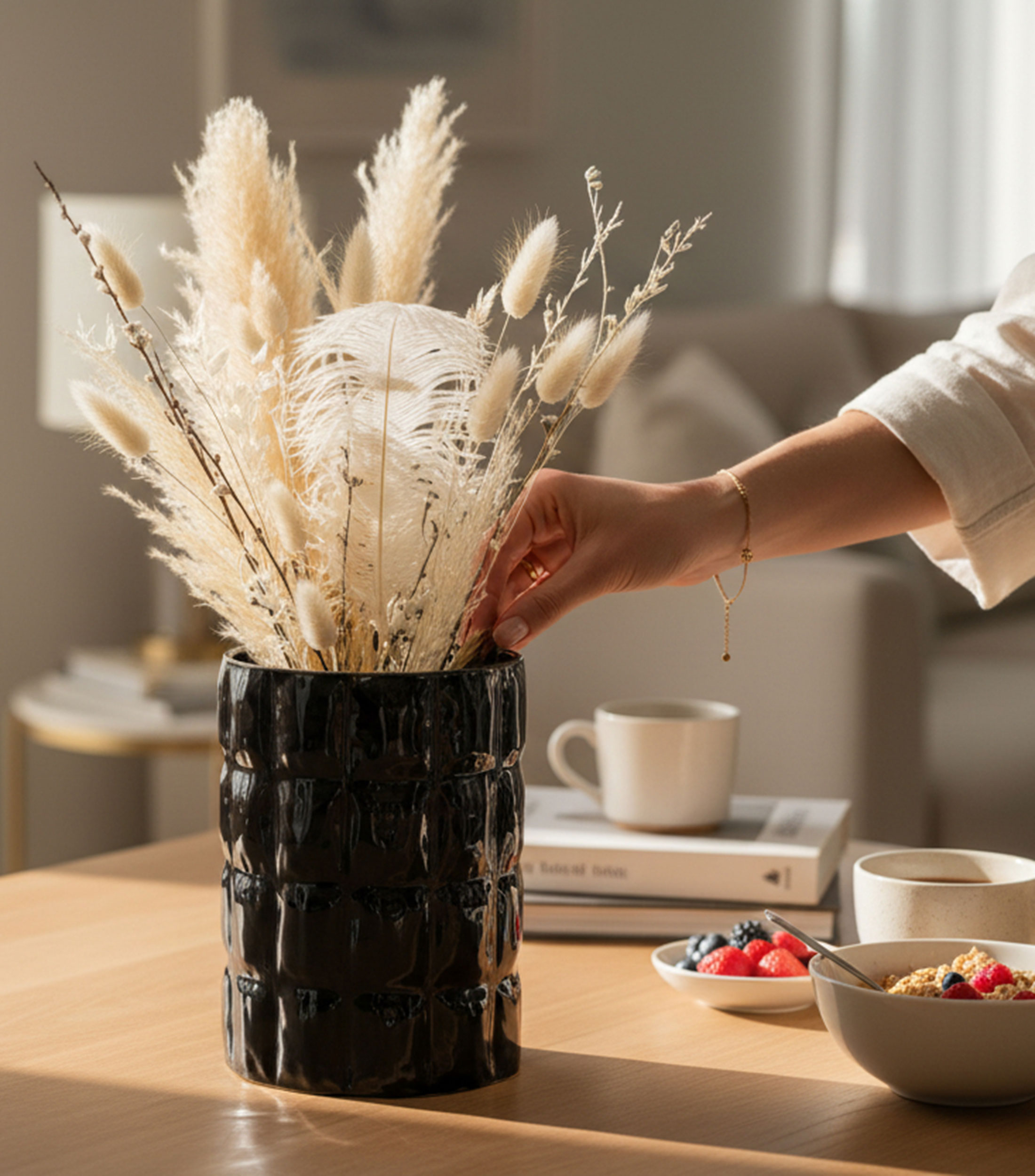 Florero Matelasse en polimetilmetacrilato