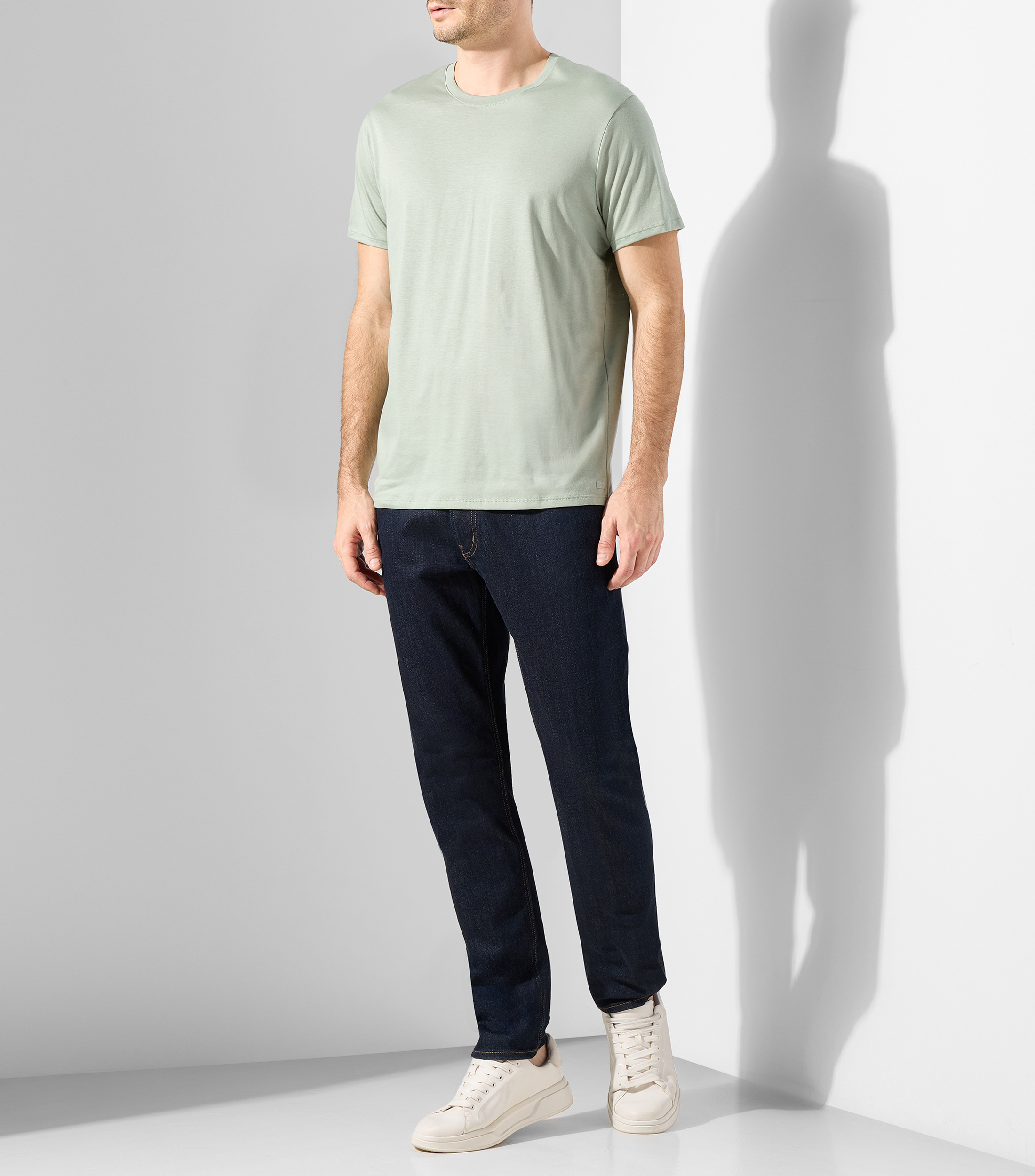 Playera cuello redondo manga corta lisa Hombre