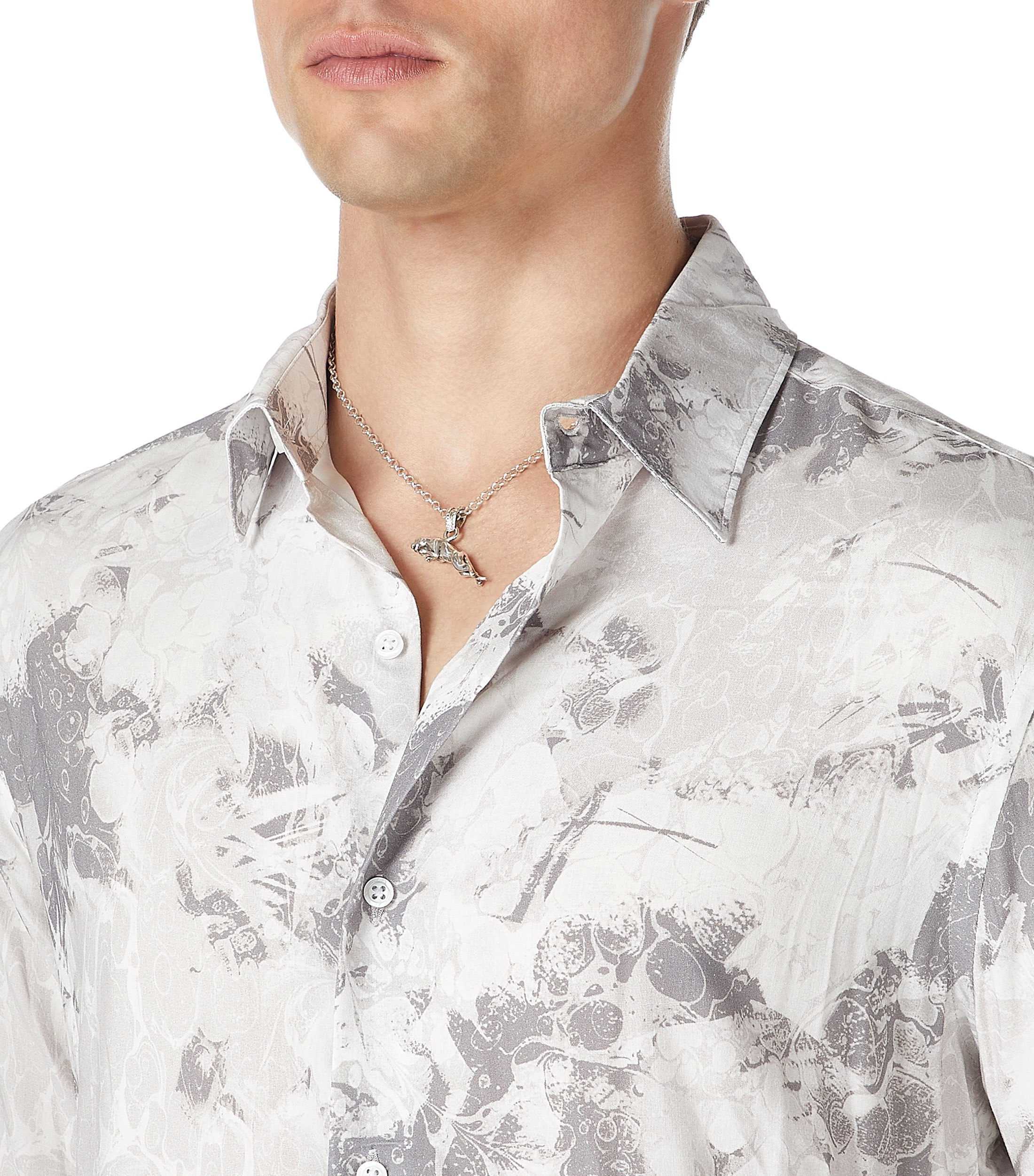 Dije de puma con cadena en plata .925 Hombre