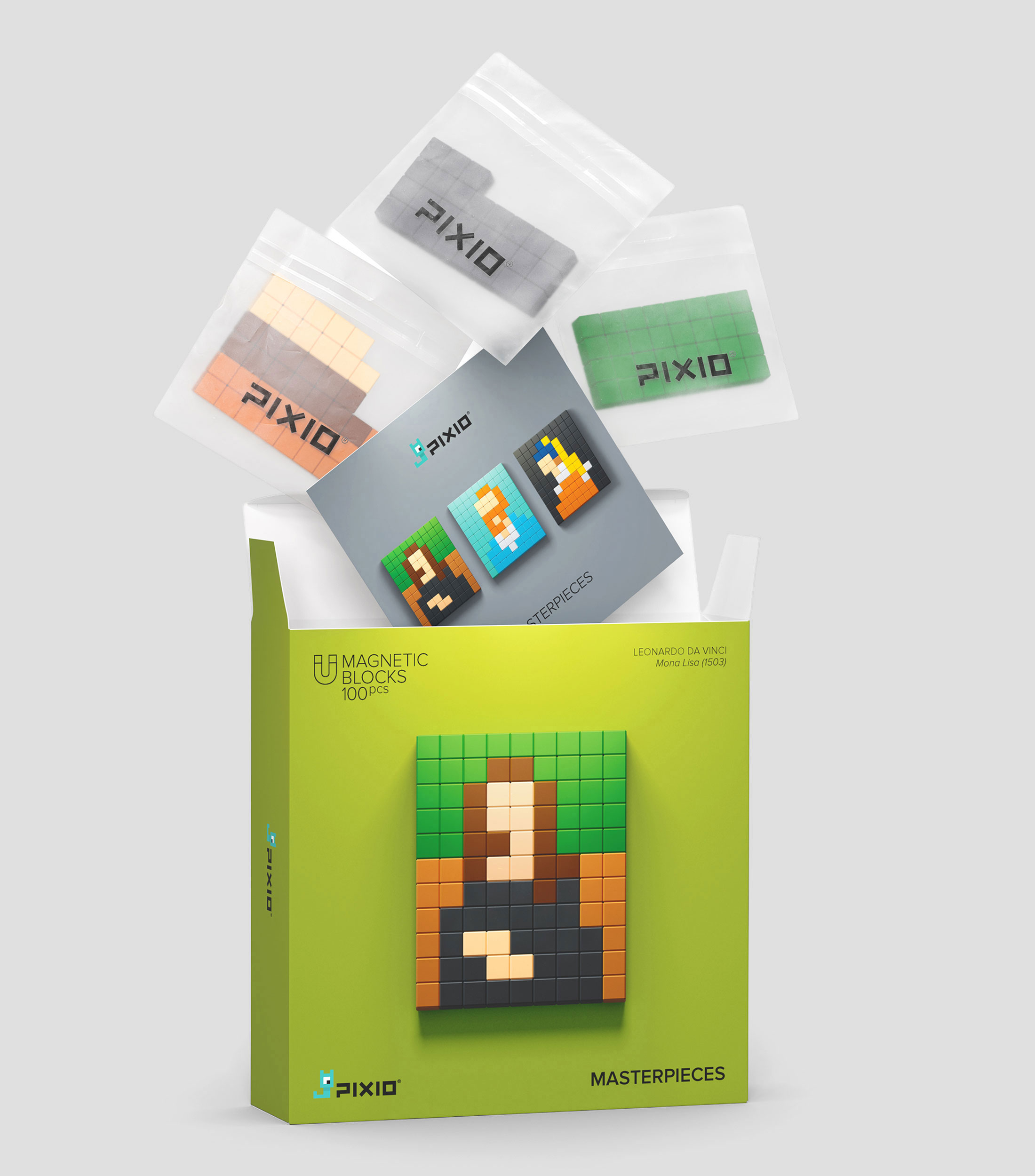 Playset Magnetic Blocks, Pixio Mona Lisa