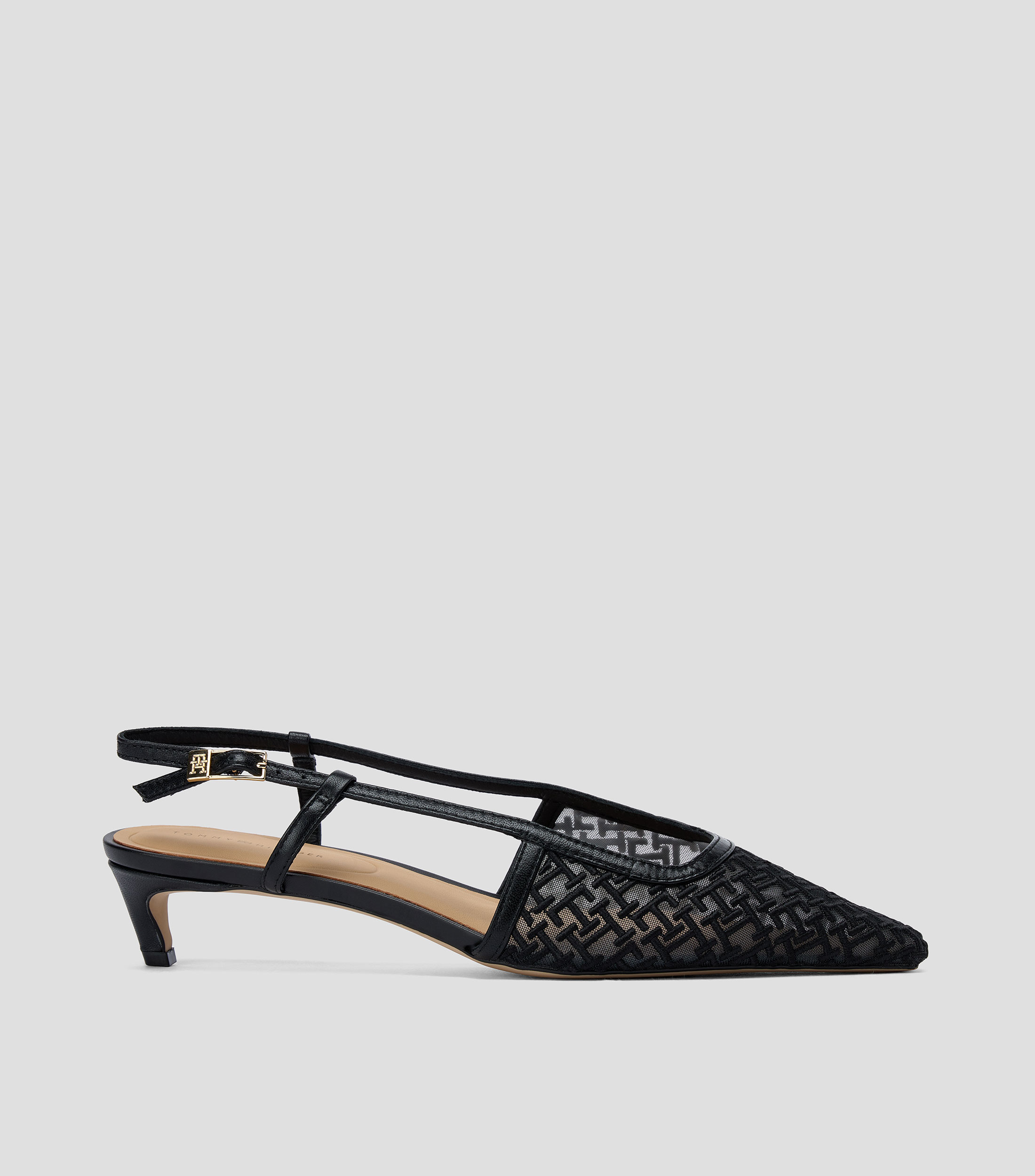 Zapatillas pump con tacón bajo delgado Mujer
