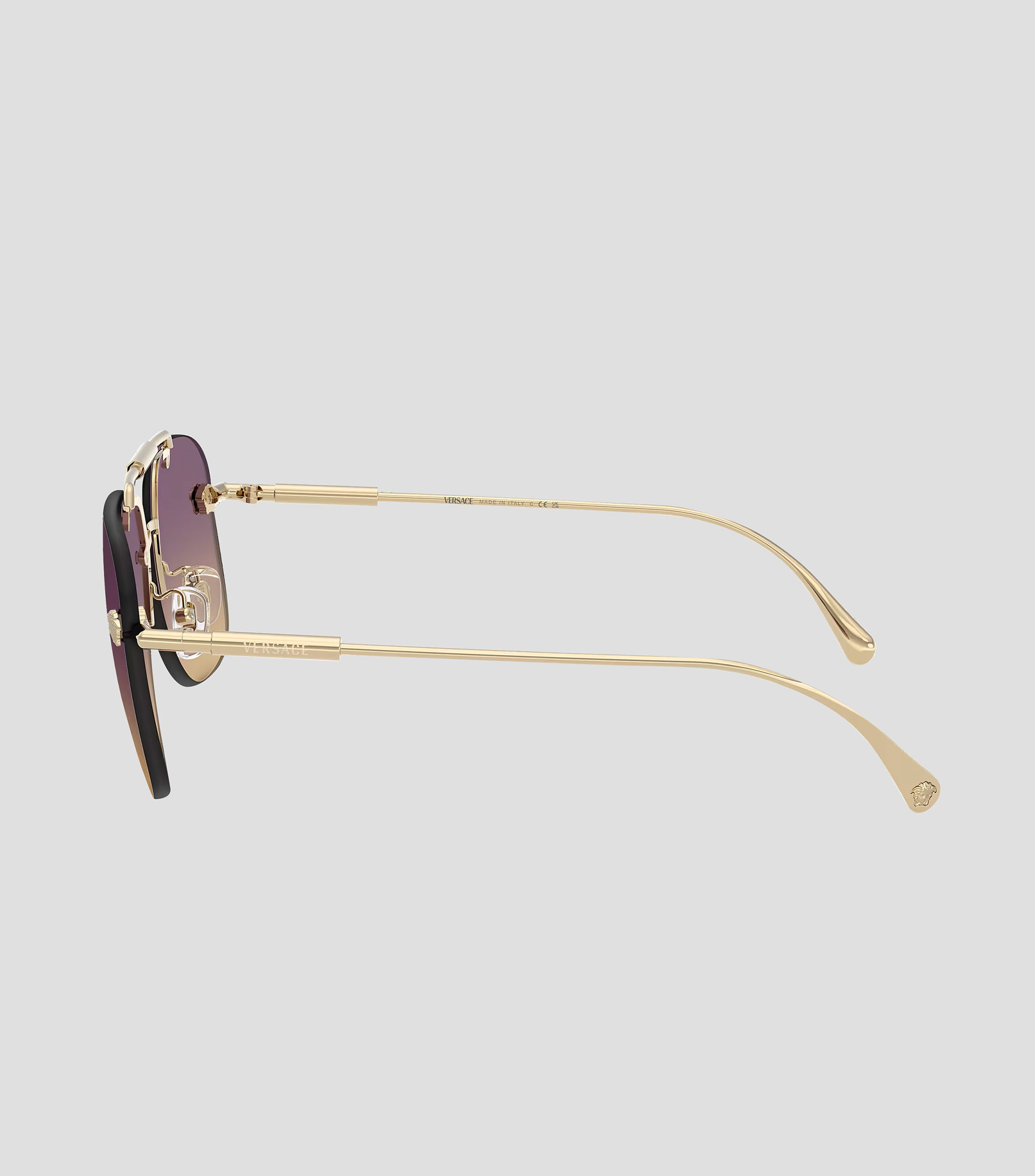 Lentes de sol cuadrados dorados Hombre