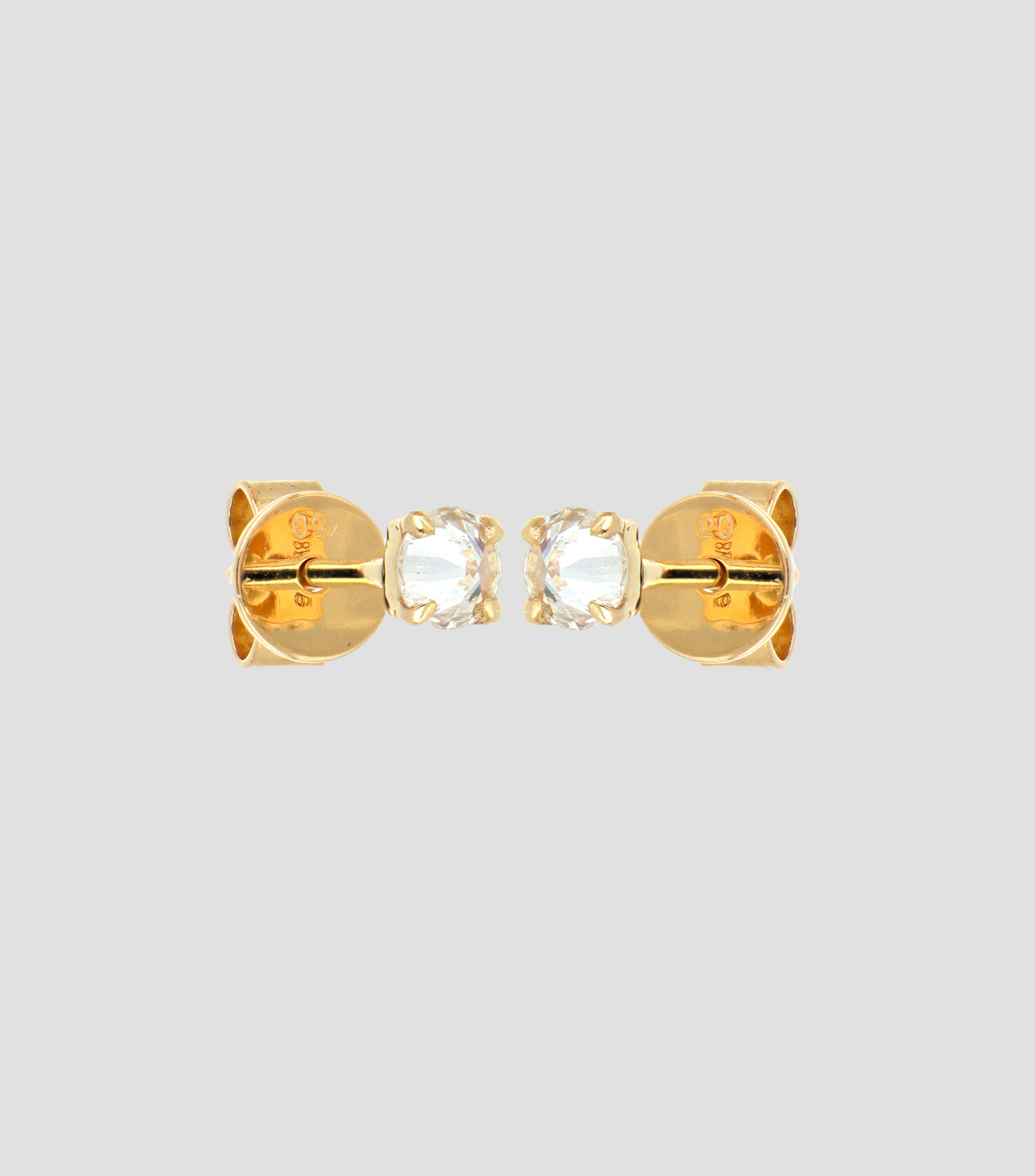 Broqueles en oro amarillo 18 kilates con diamante Mujer