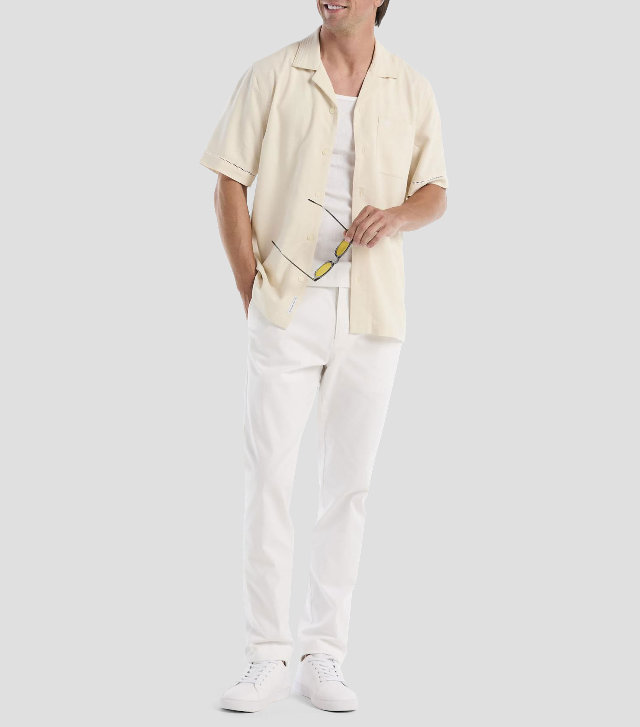 Camisa líneas manga corta Hombre