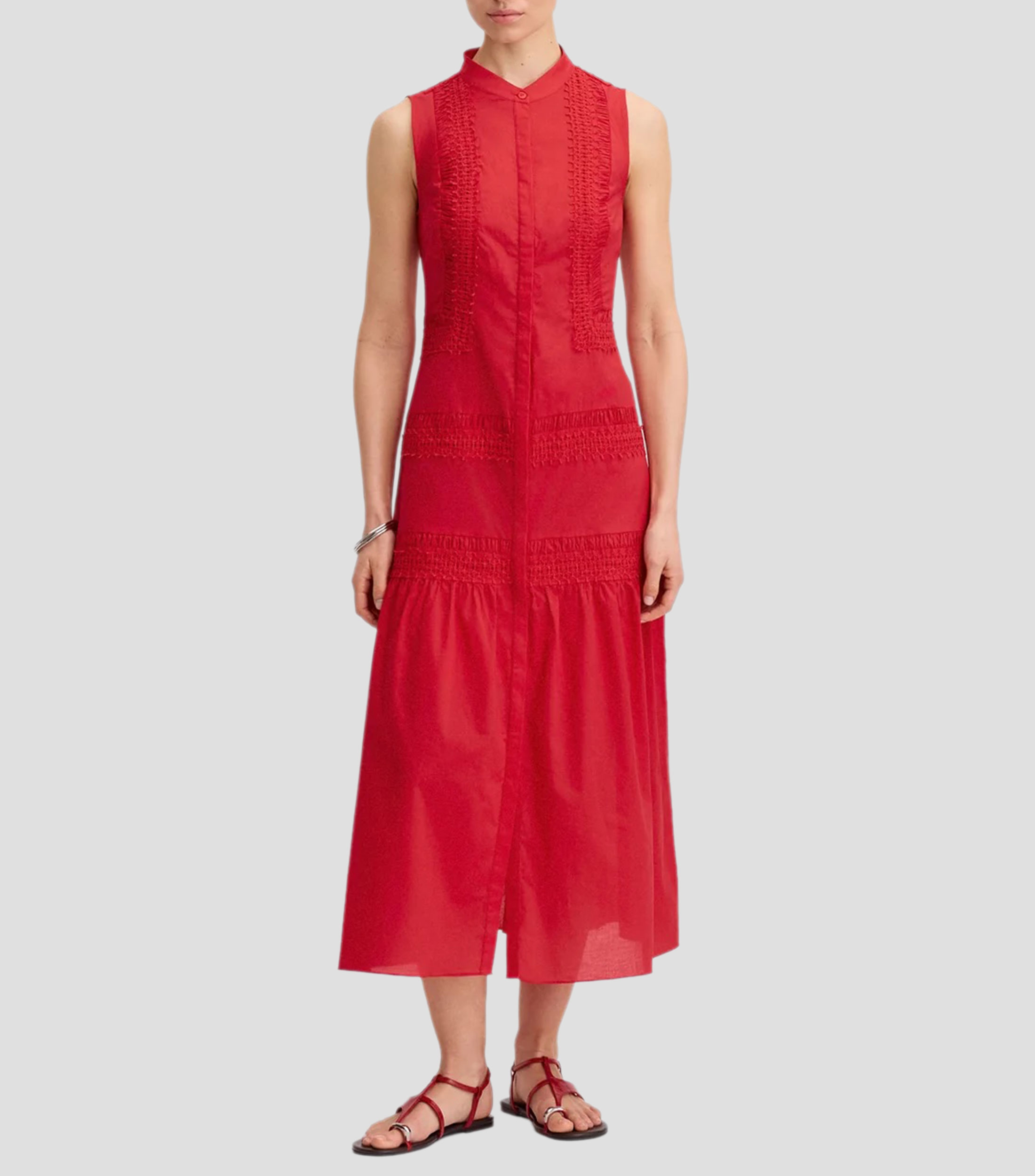 Vestido midi liso Mujer
