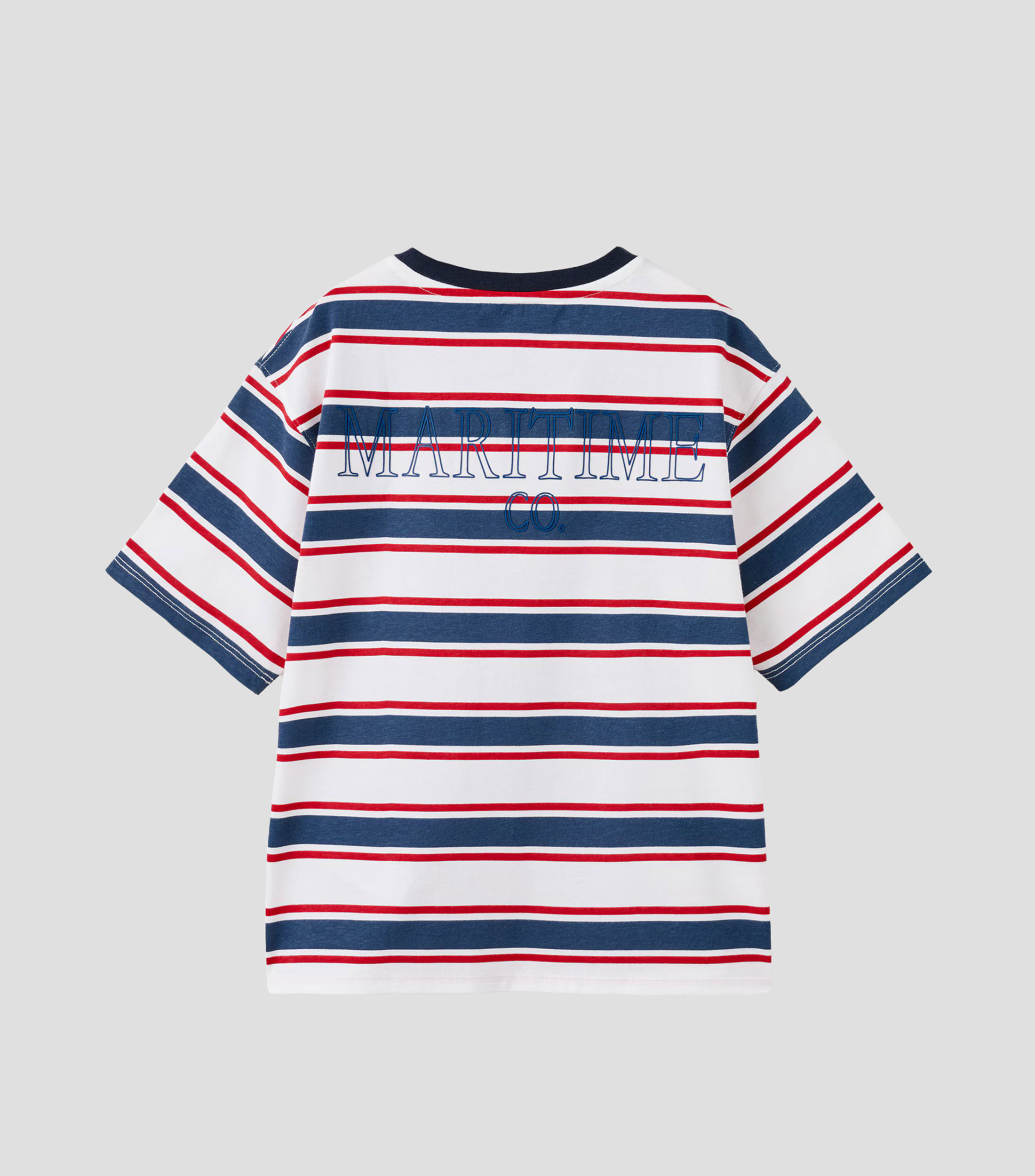 Playera cuello redondo manga corta a rayas Niño
