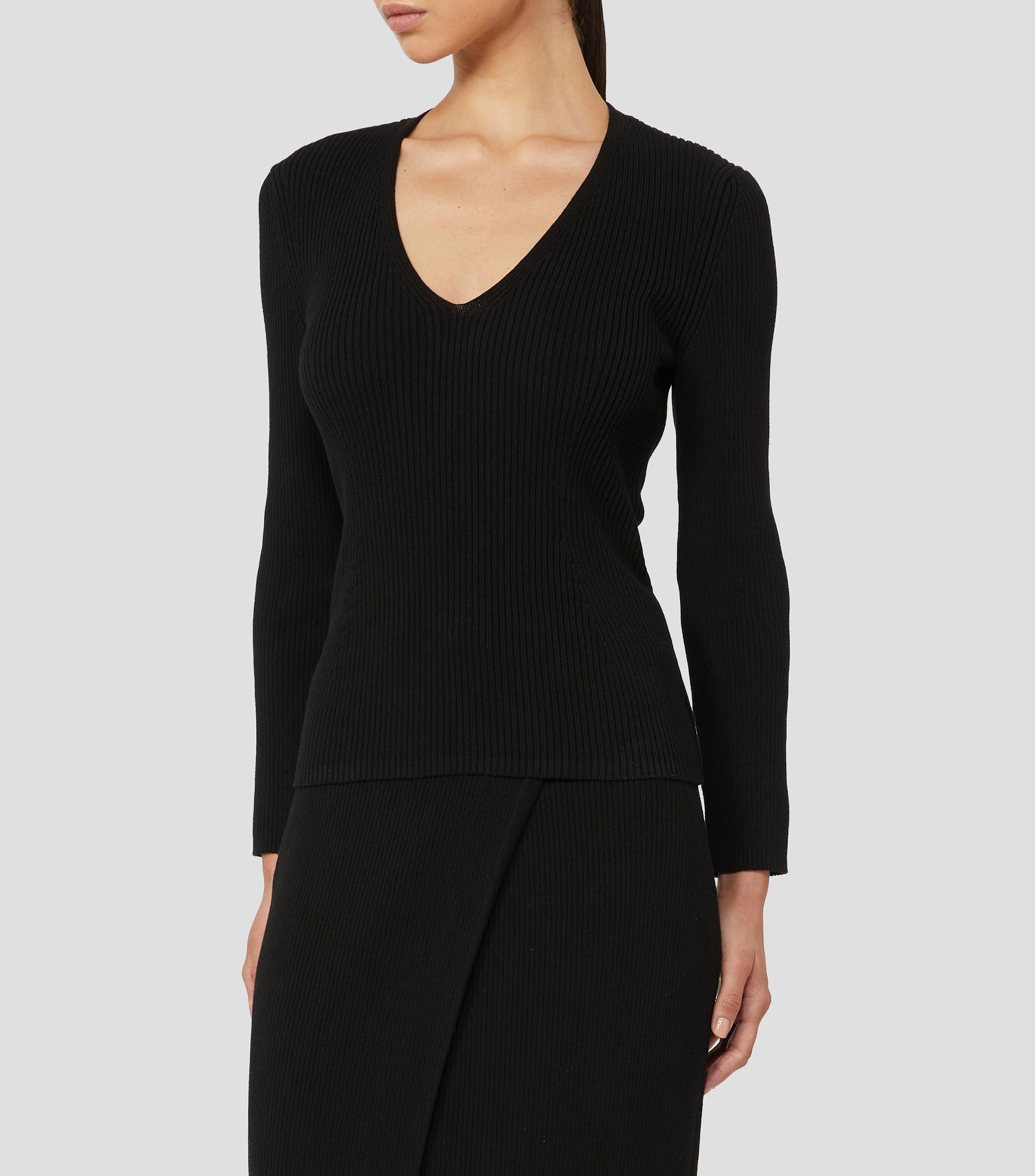 Blusa lisa manga larga Mujer