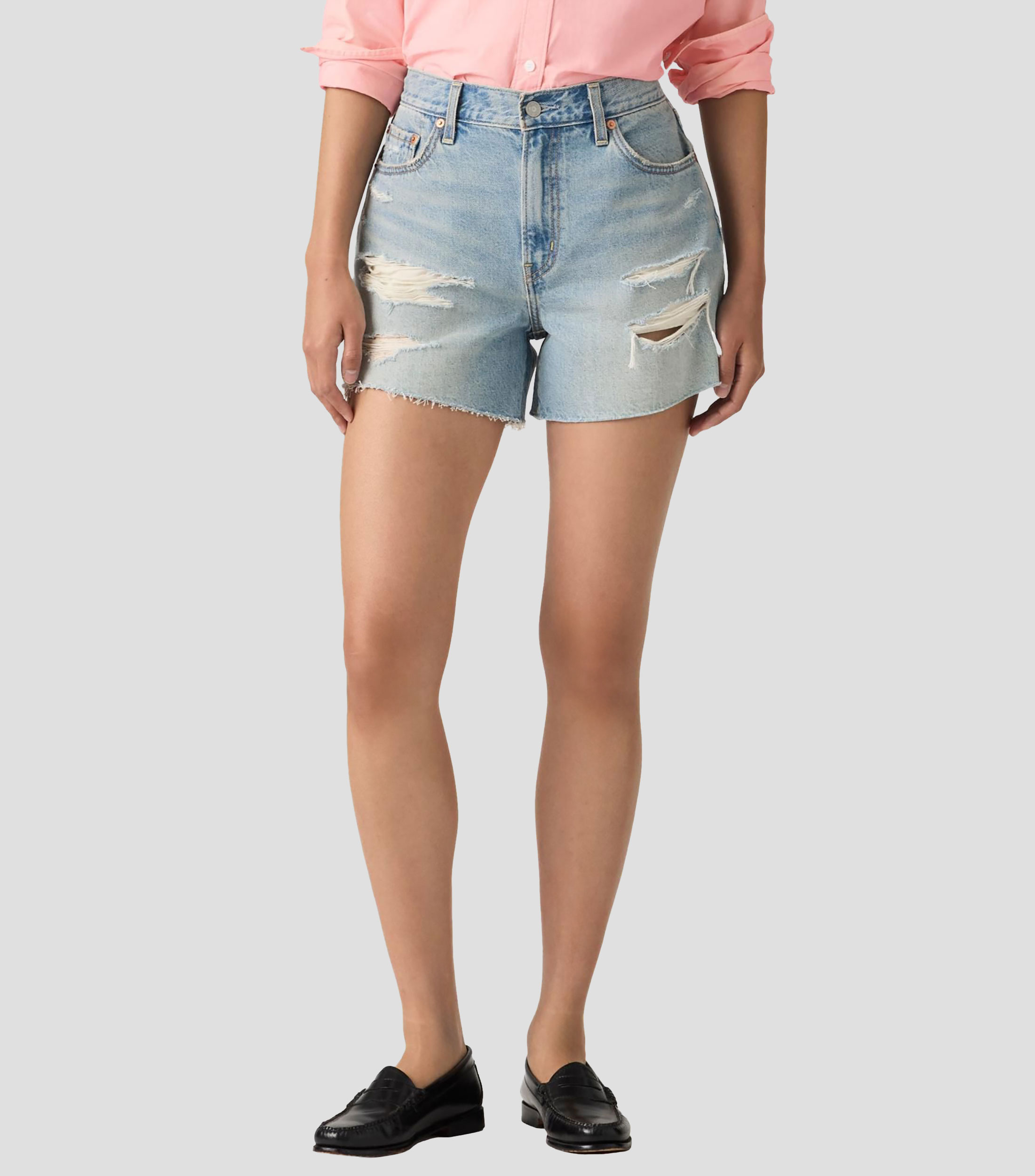 Short de mezclilla liso Mujer