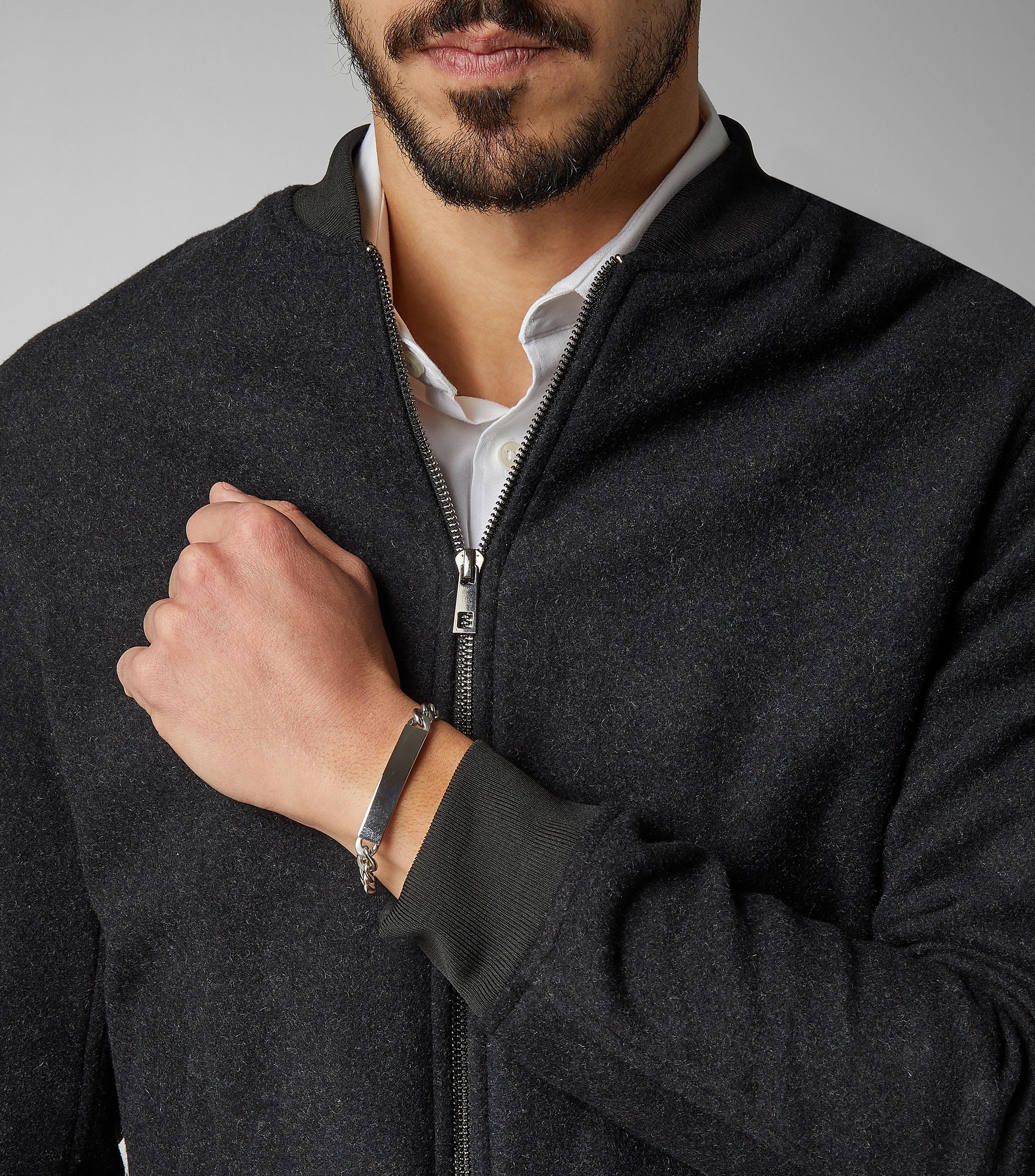 Pulsera en plata eslabonada Hombre