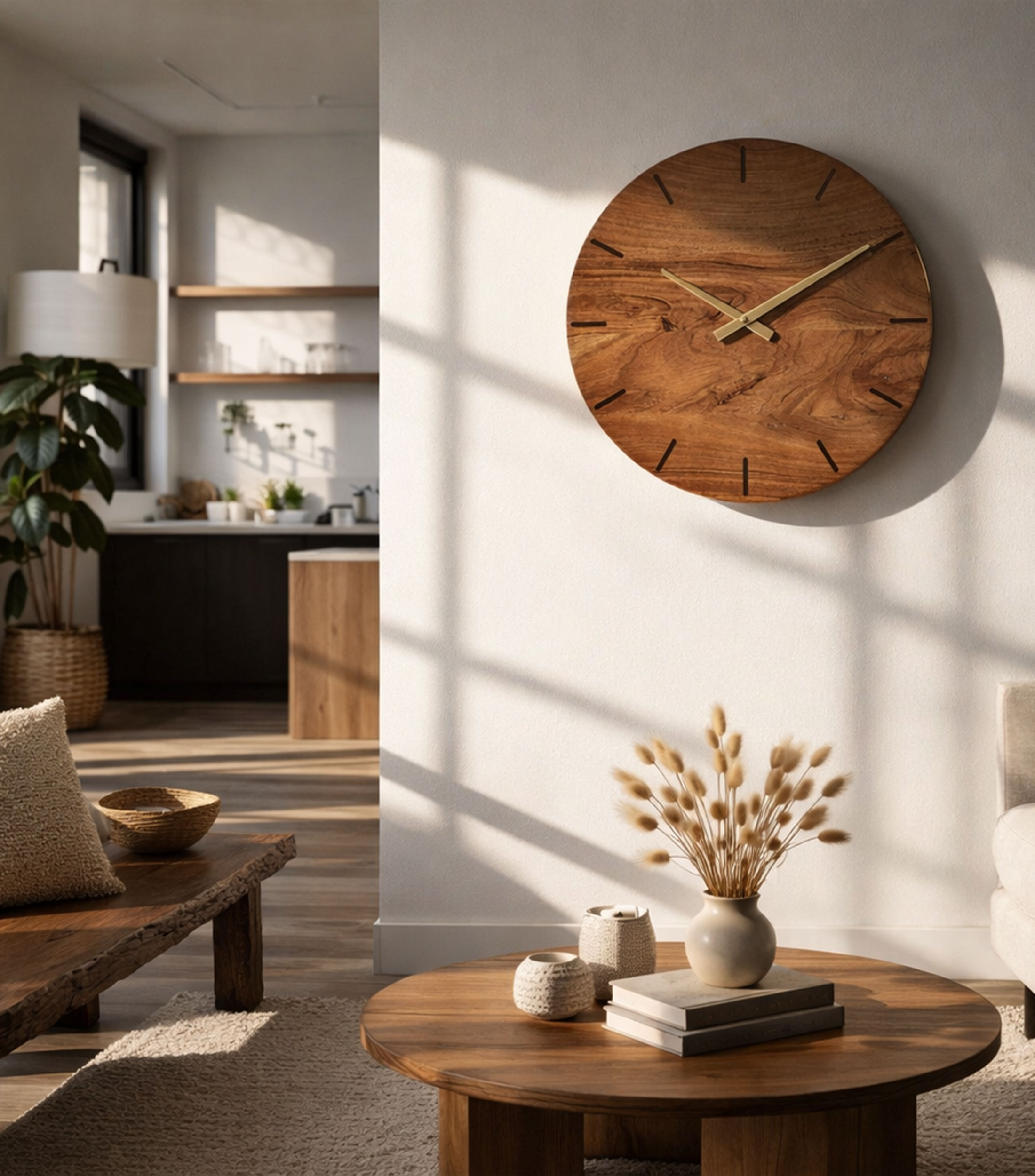 Reloj de pared en madera