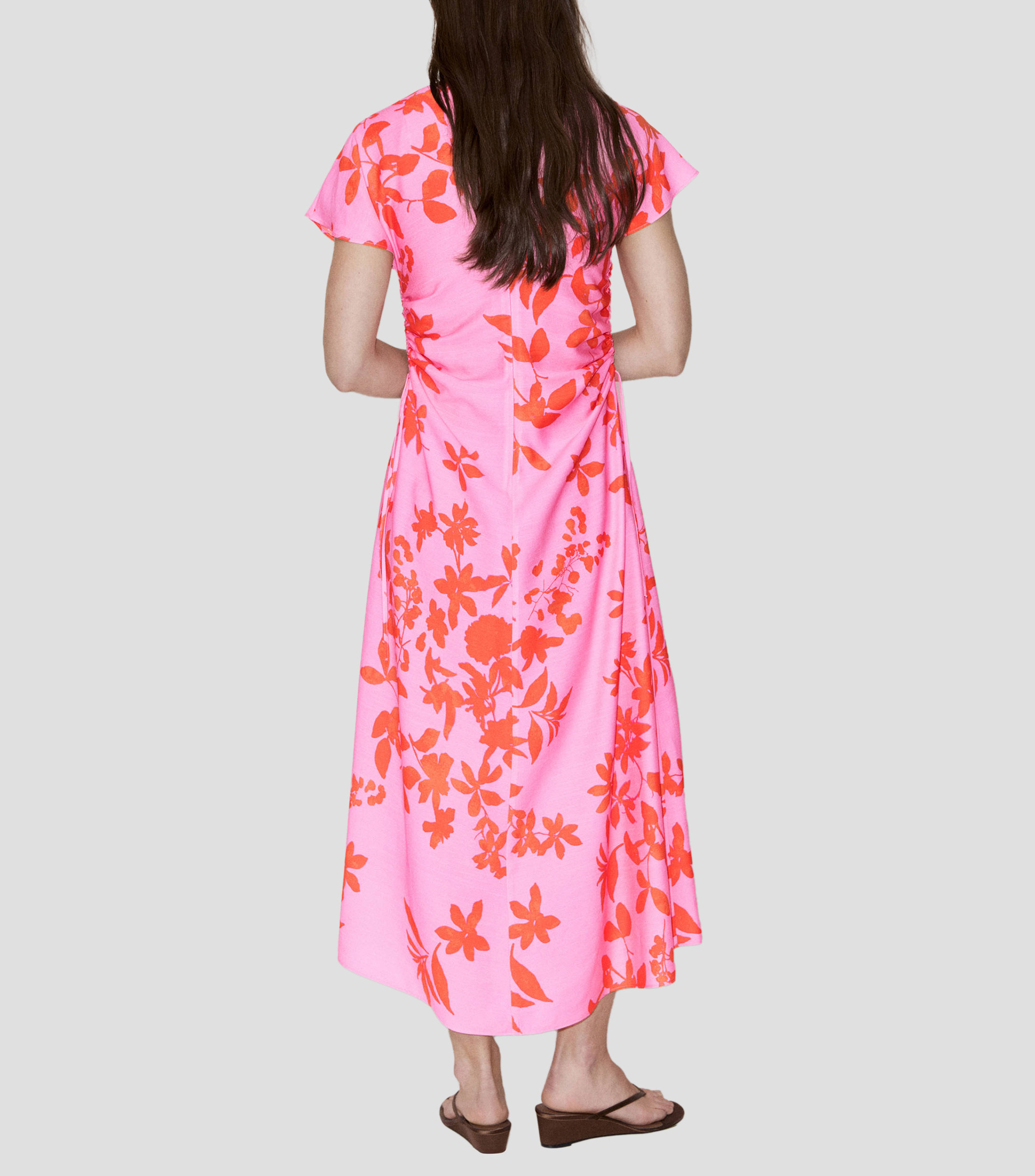 Vestido largo con estampado Mujer