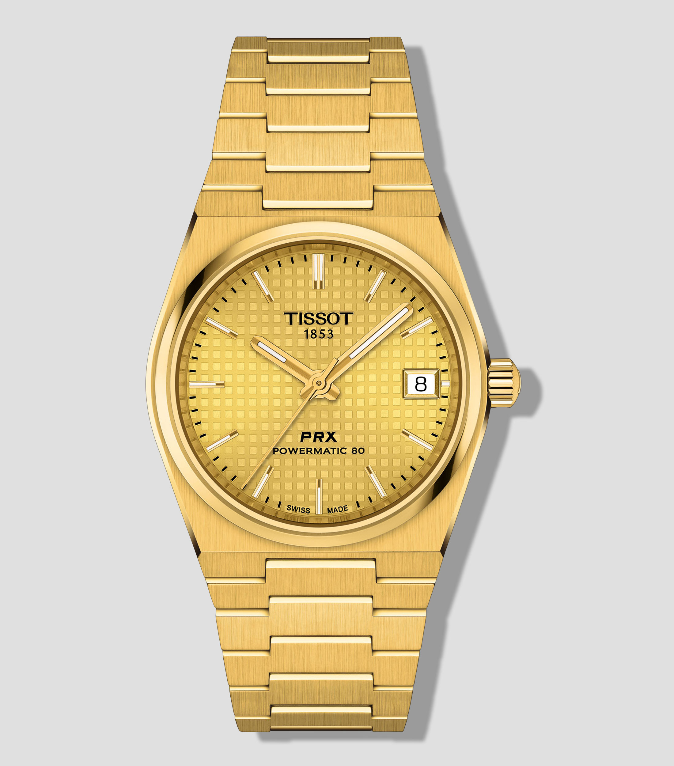 Reloj Unisex T-Classic PRX Powermatic 80 De vestir, Dorado