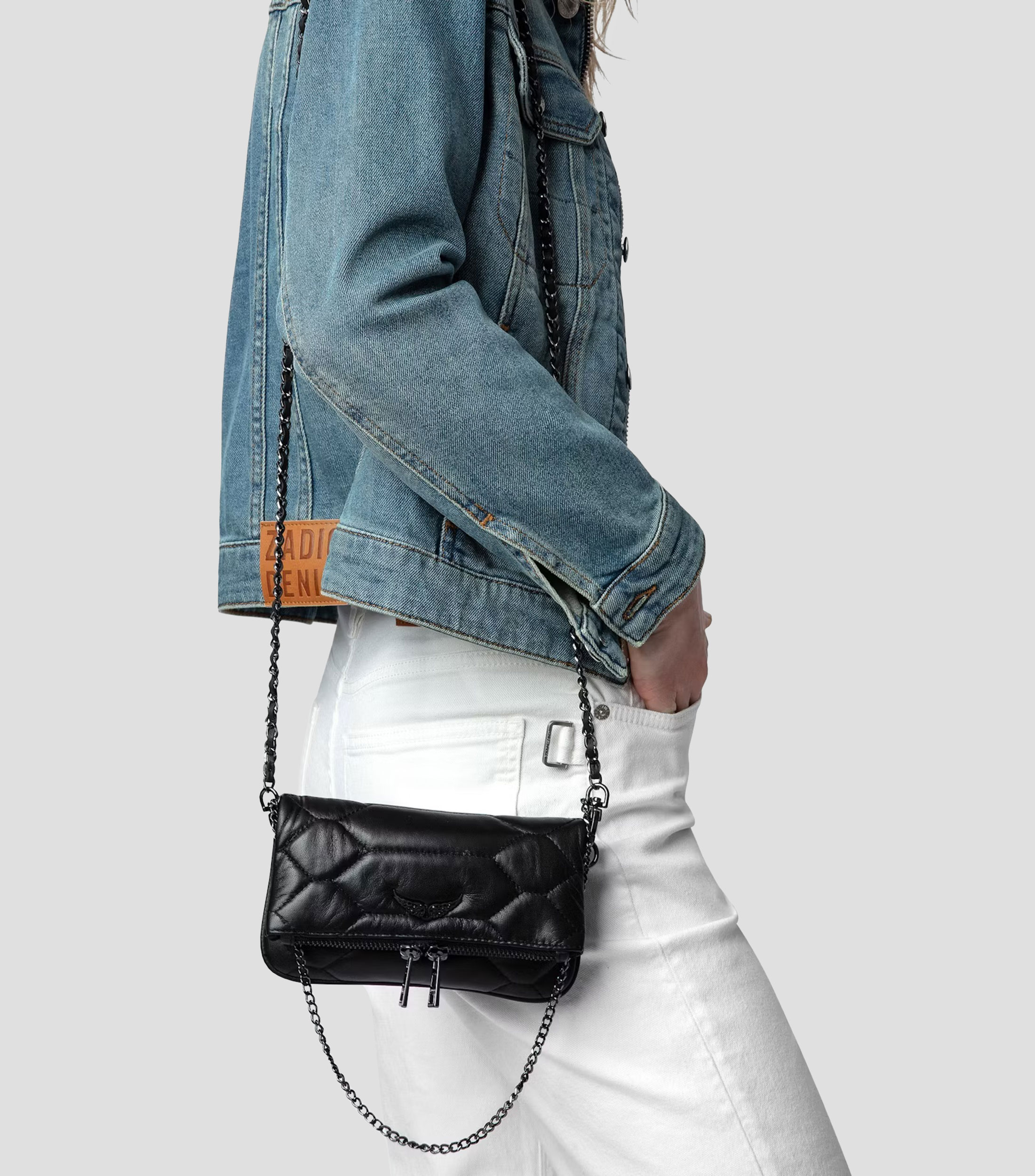Bolsa crossbody de piel Rock Nano Mat XL Scale capitonada Mujer