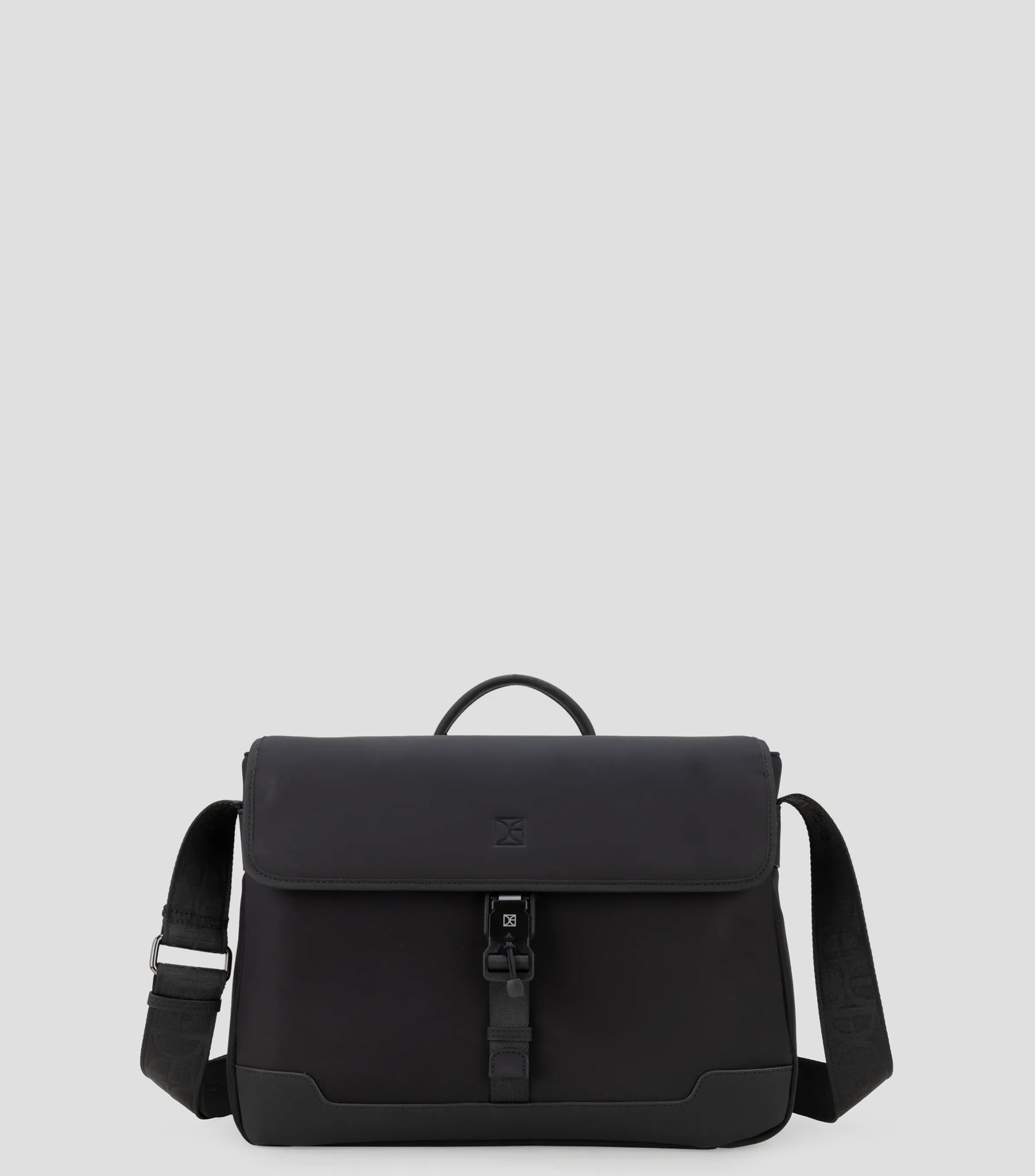 Bolso messenger portalaptop negro Uomo Grande liso Hombre