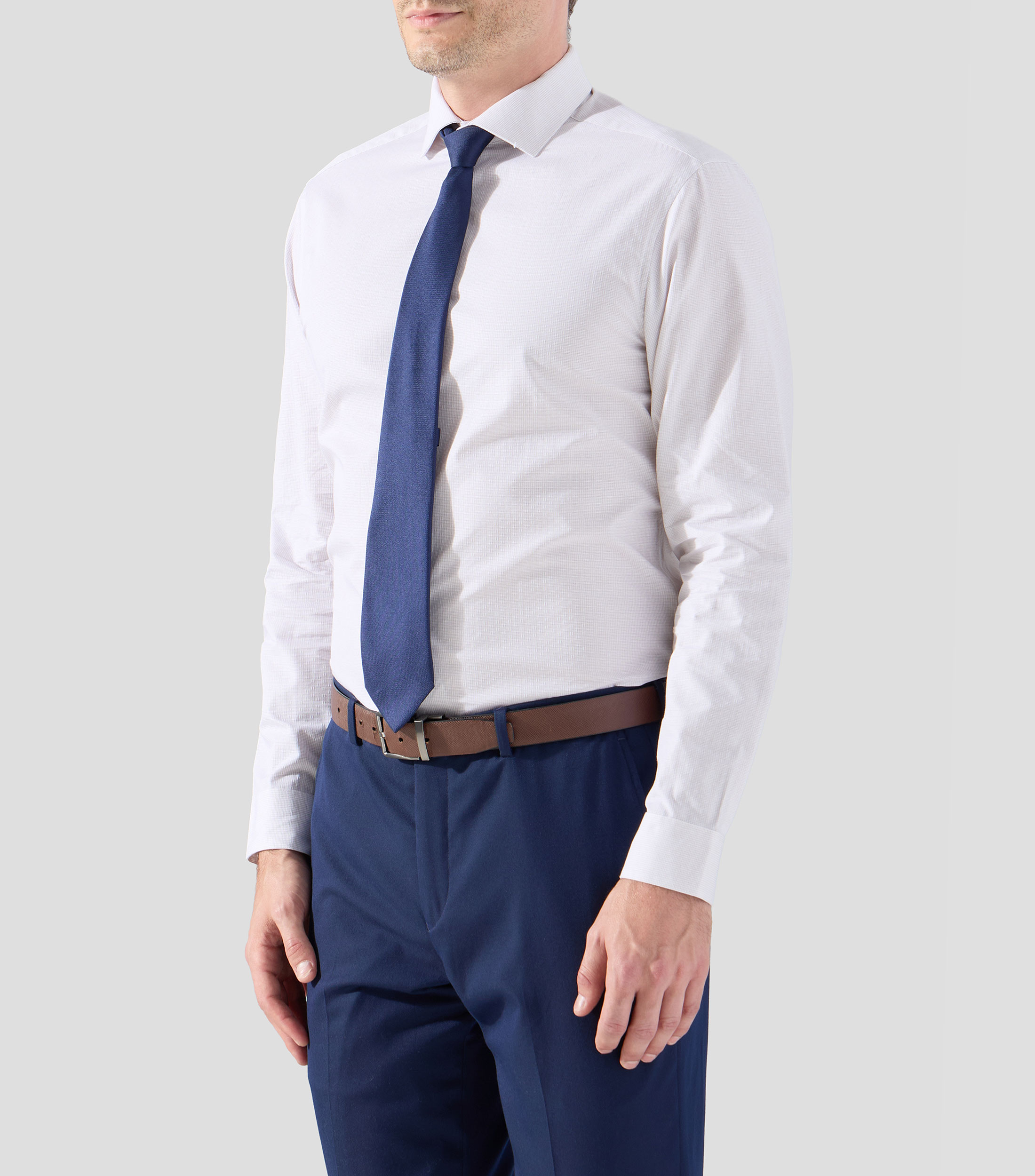 Camisa de vestir con cuadros y manga larga Hombre