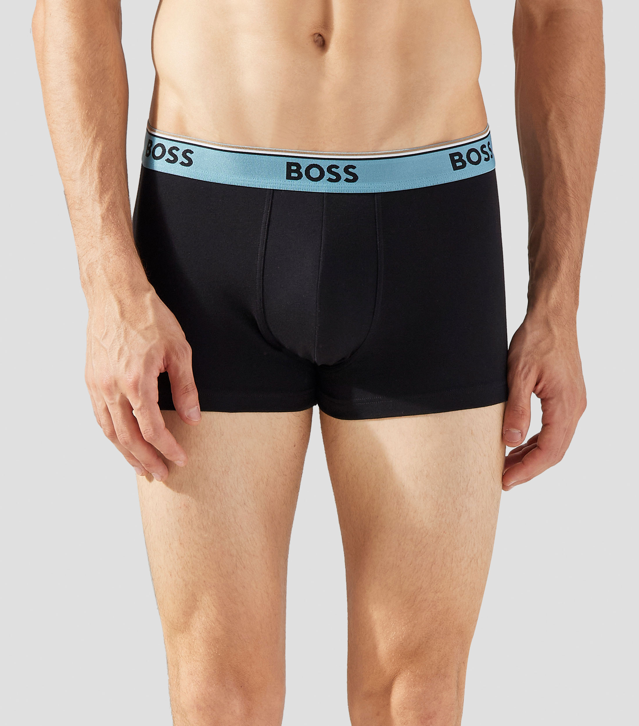 Set 3 bóxers de algodón elástico con logos en la cintura Hombre