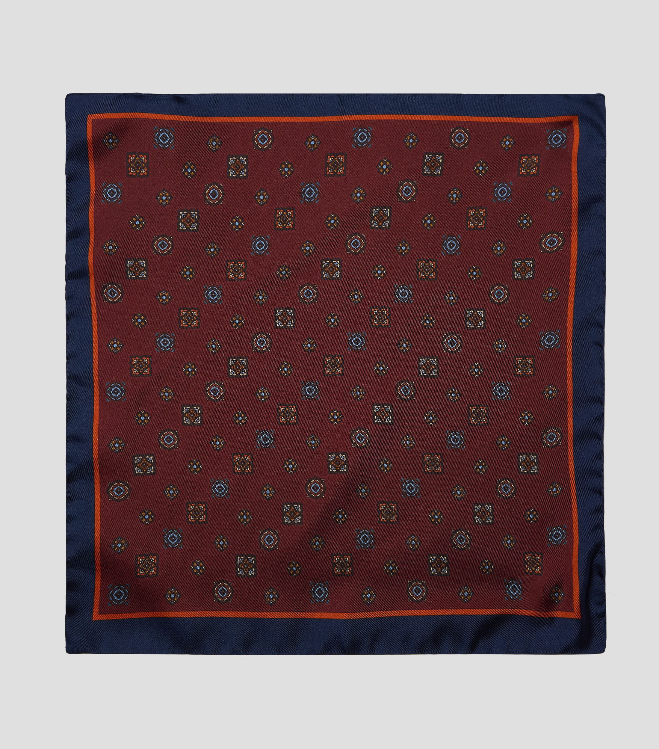 Pañuelo en seda multicolor con diseño estampado Hombre