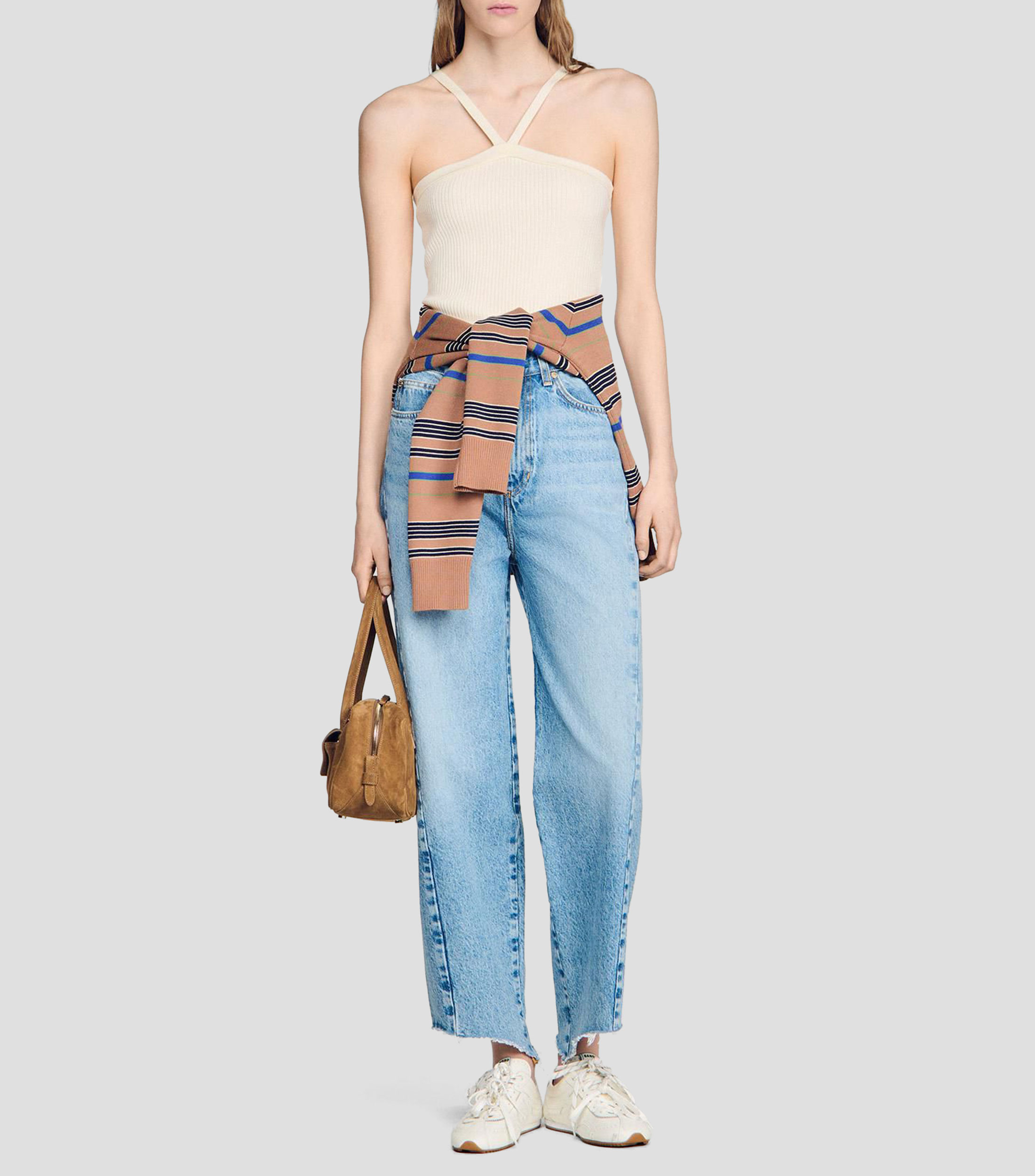Blusa lisa sin mangas Mujer