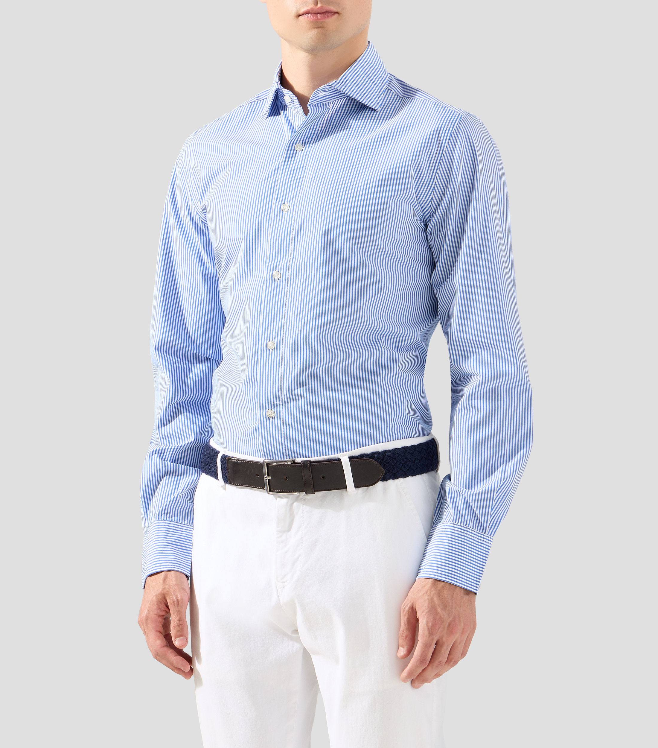 Camisa de rayas manga larga Hombre