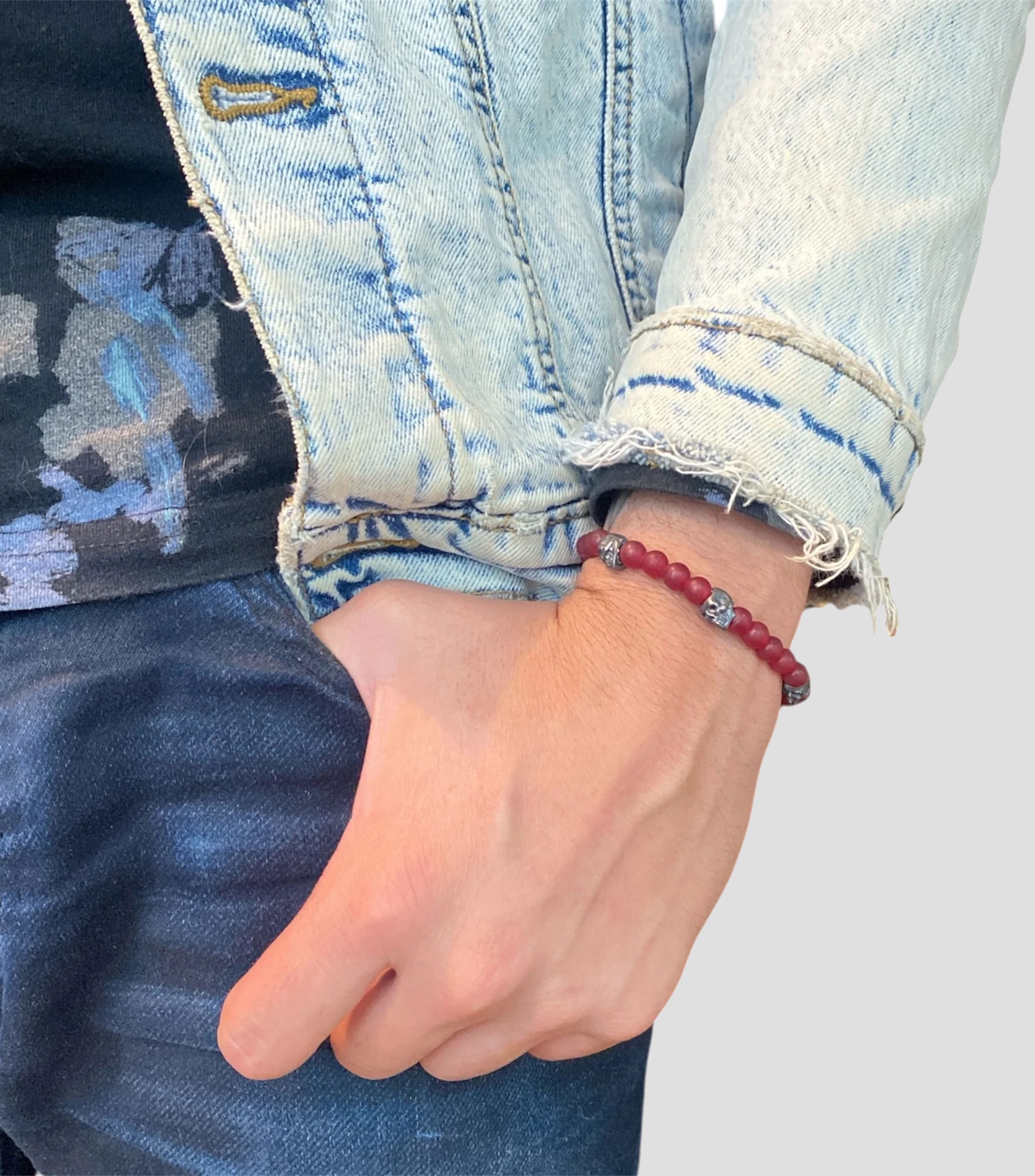 Pulsera con granate Hombre