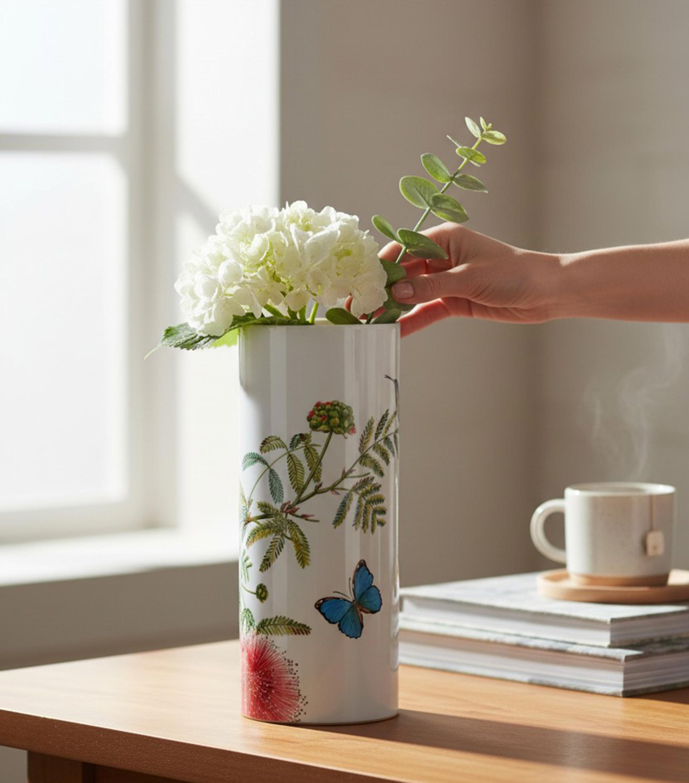 Florero Alto Amazonia Gifts en porcelana
