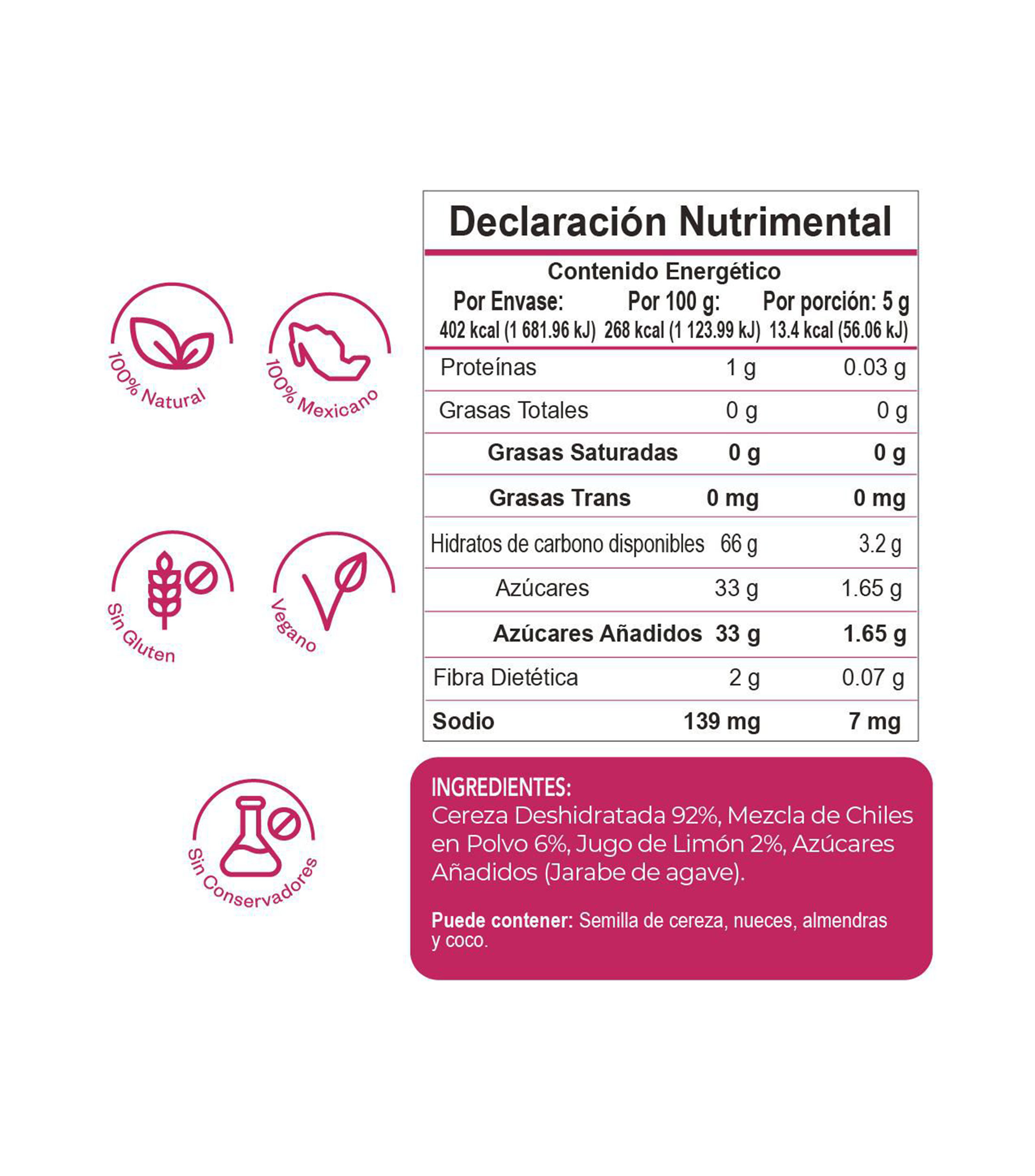 Cereza enchilada, 150 g