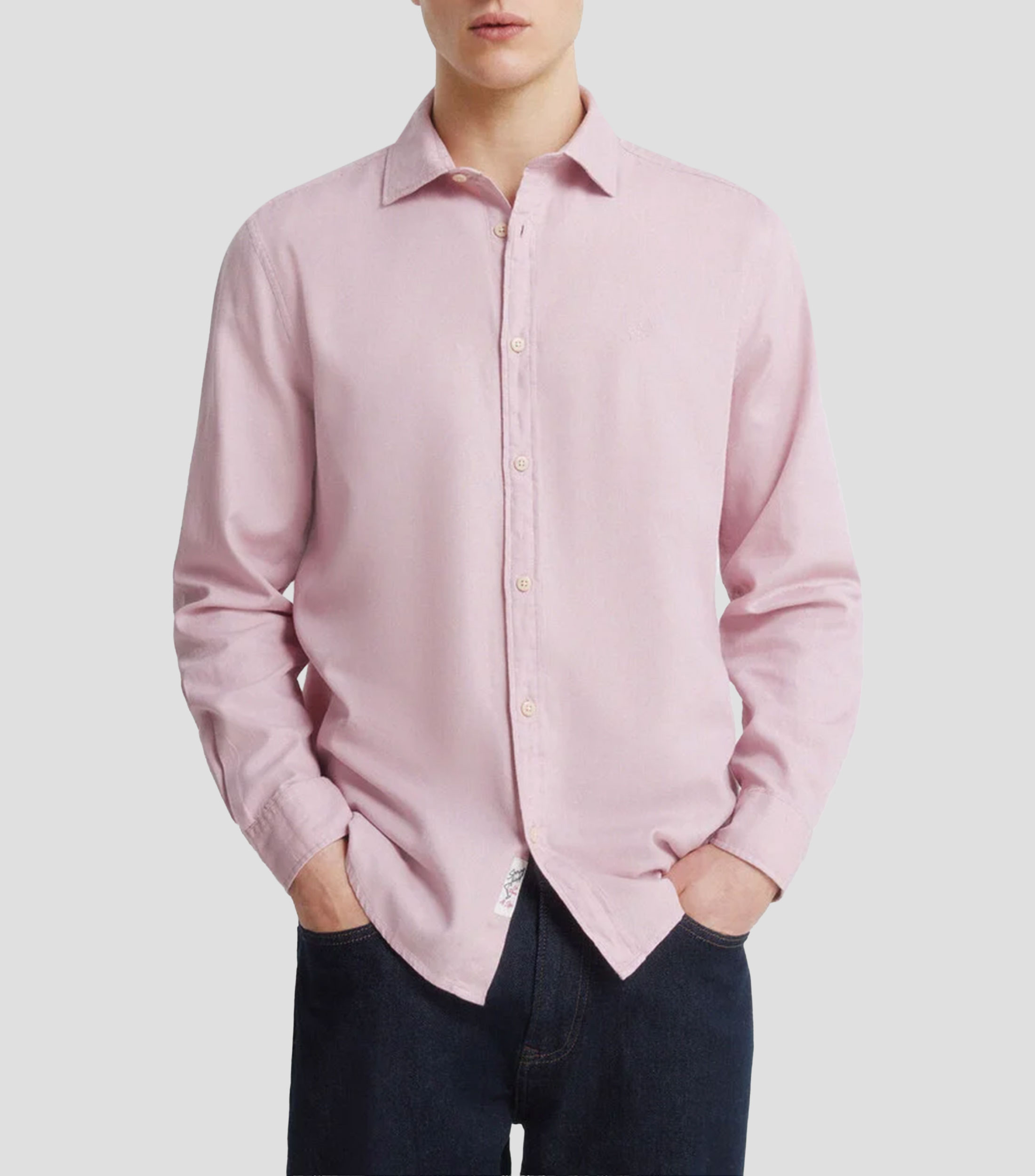 Camisa microdiseño manga larga Hombre