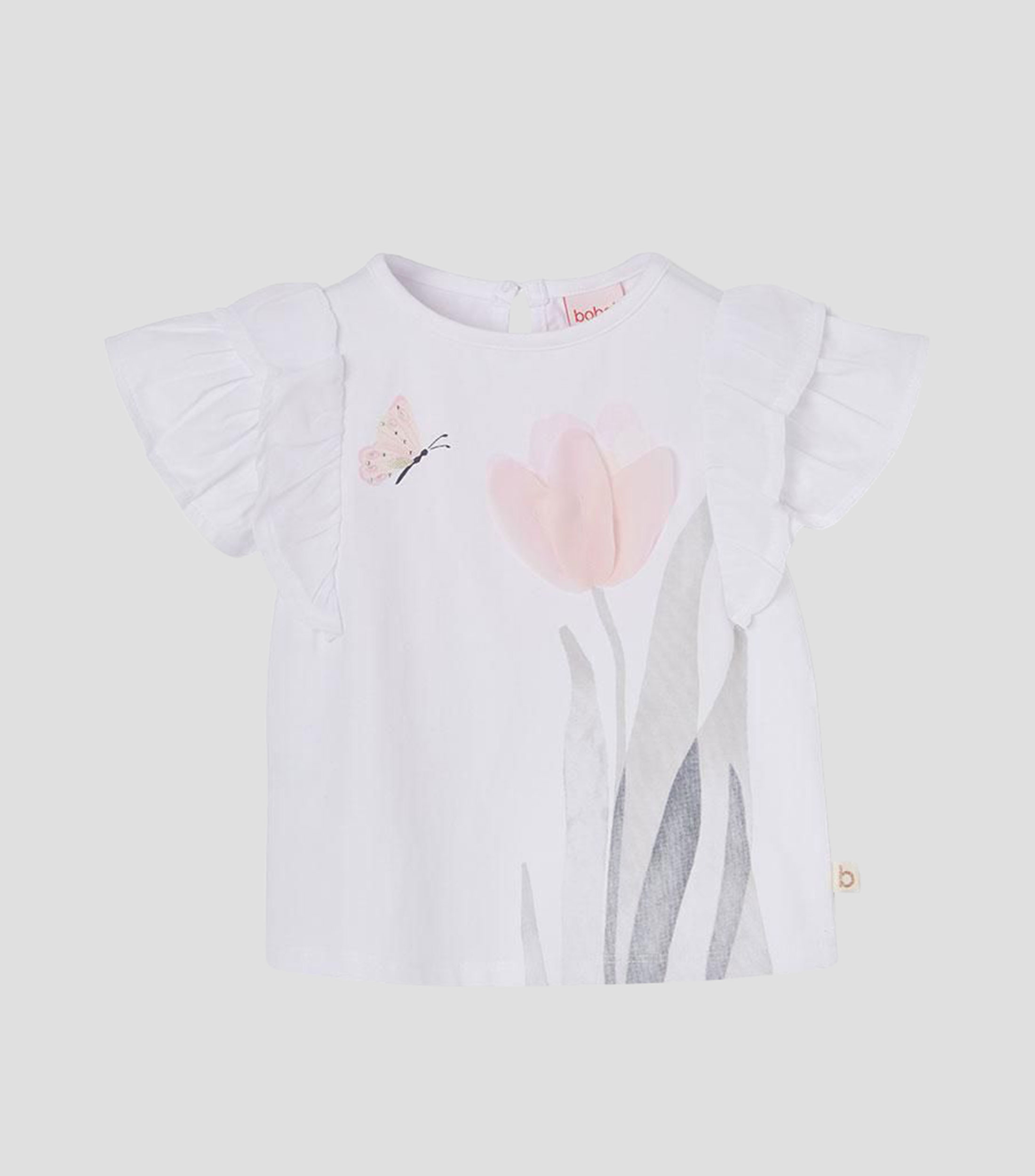 Playera cuello redondo manga corta estampada Niña