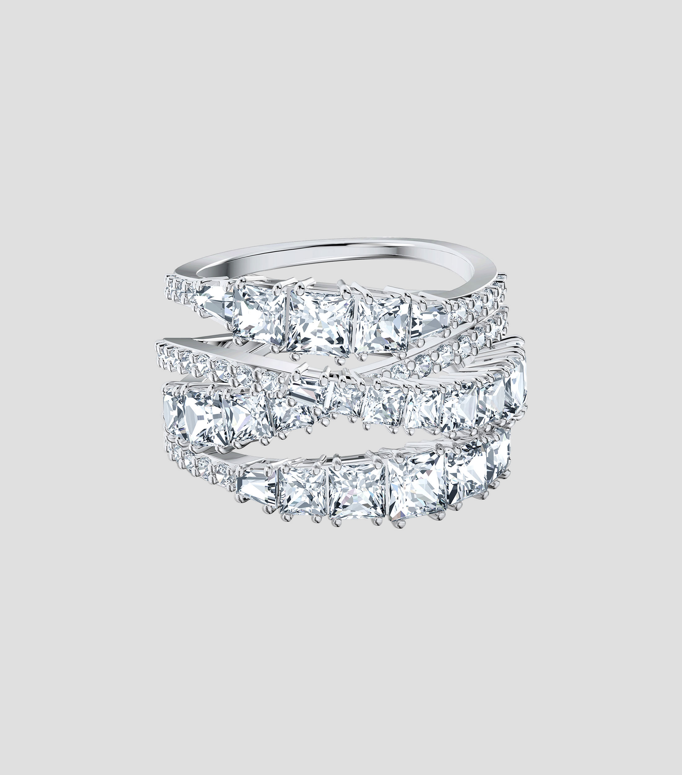 Anillo ancho Twist con cristales Swarovski Mujer, talla 55