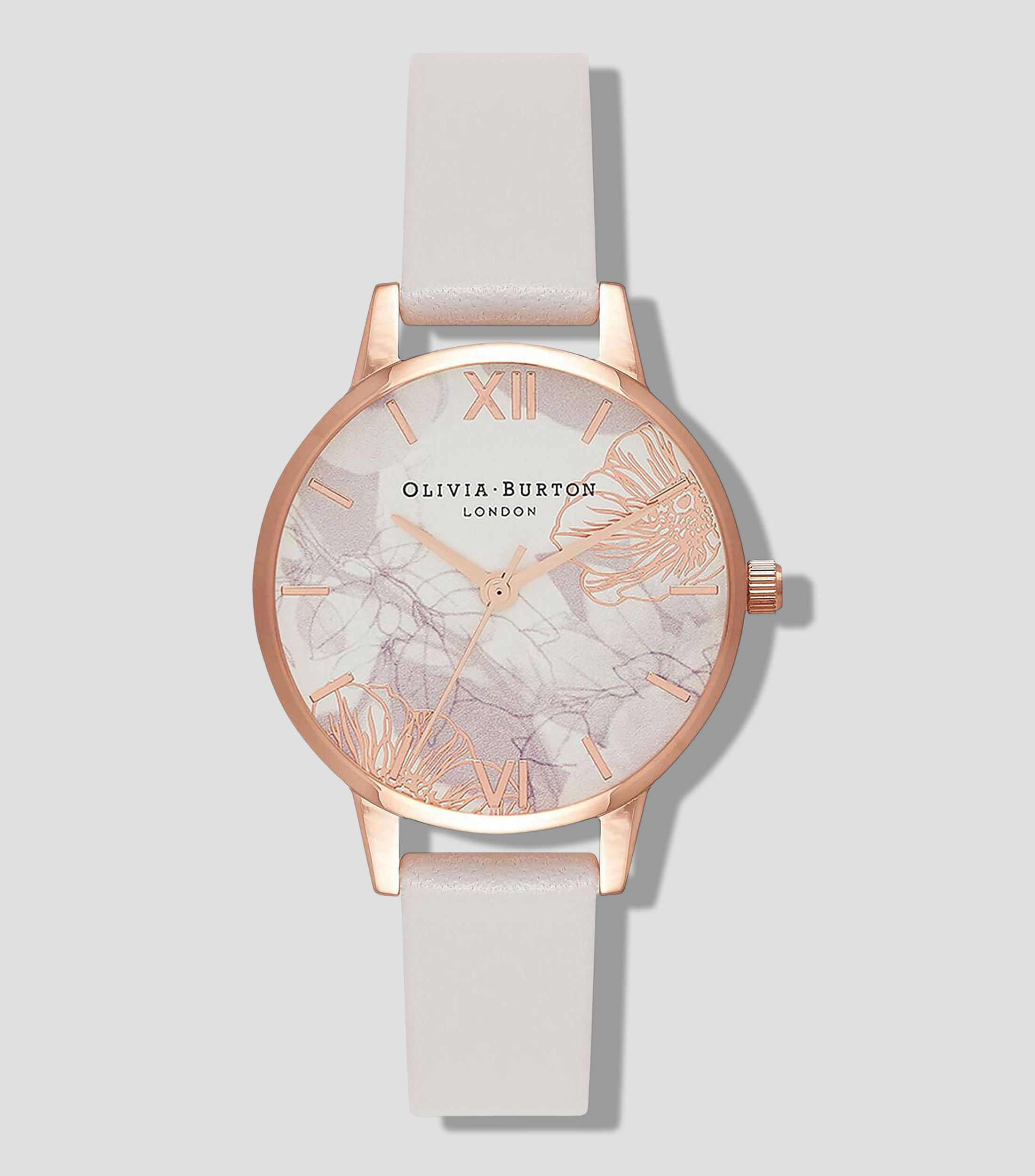 Reloj para Mujer Abstract Florals casual, dorado rosa