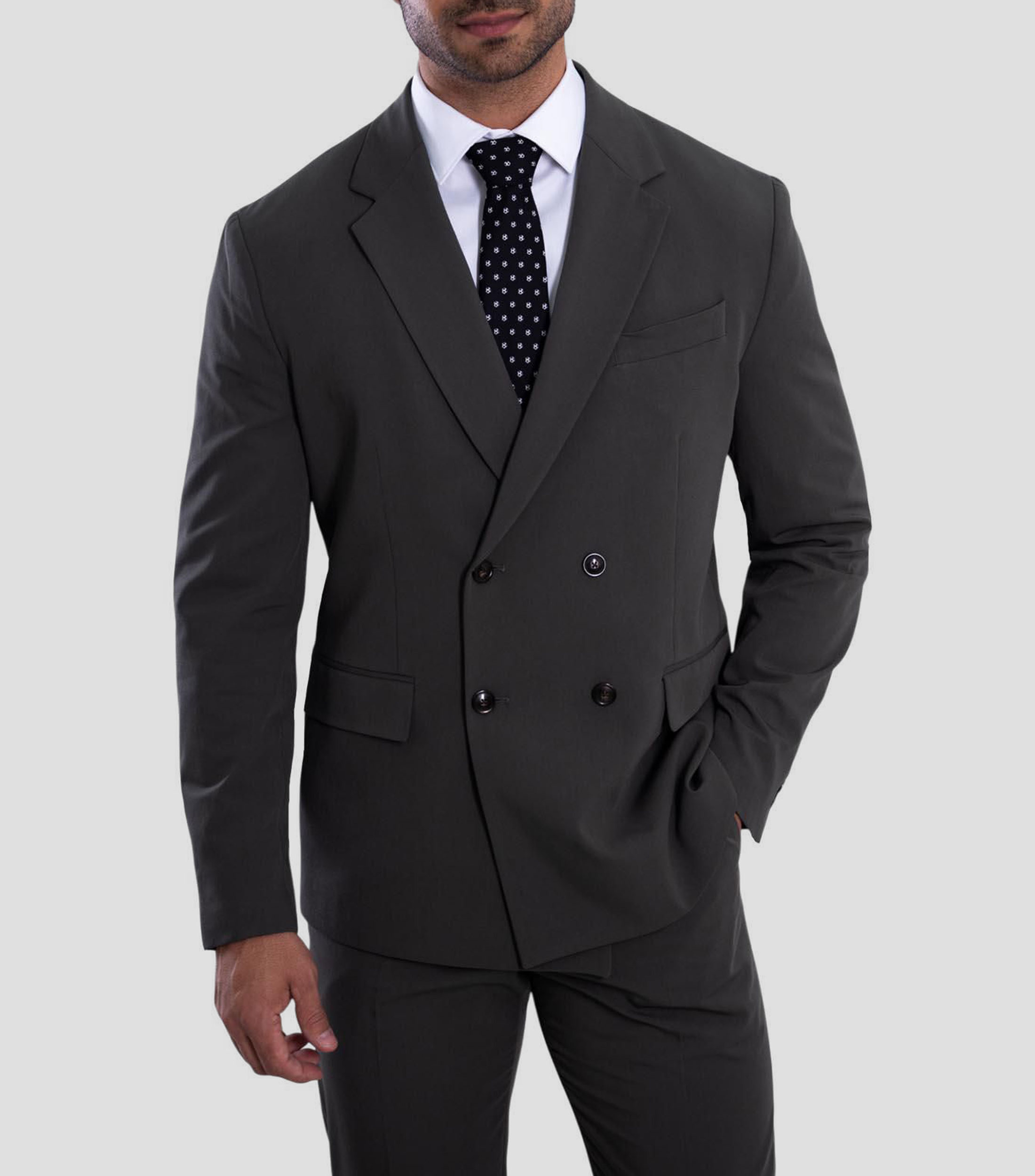 Corbata ancha de seda negro estampada