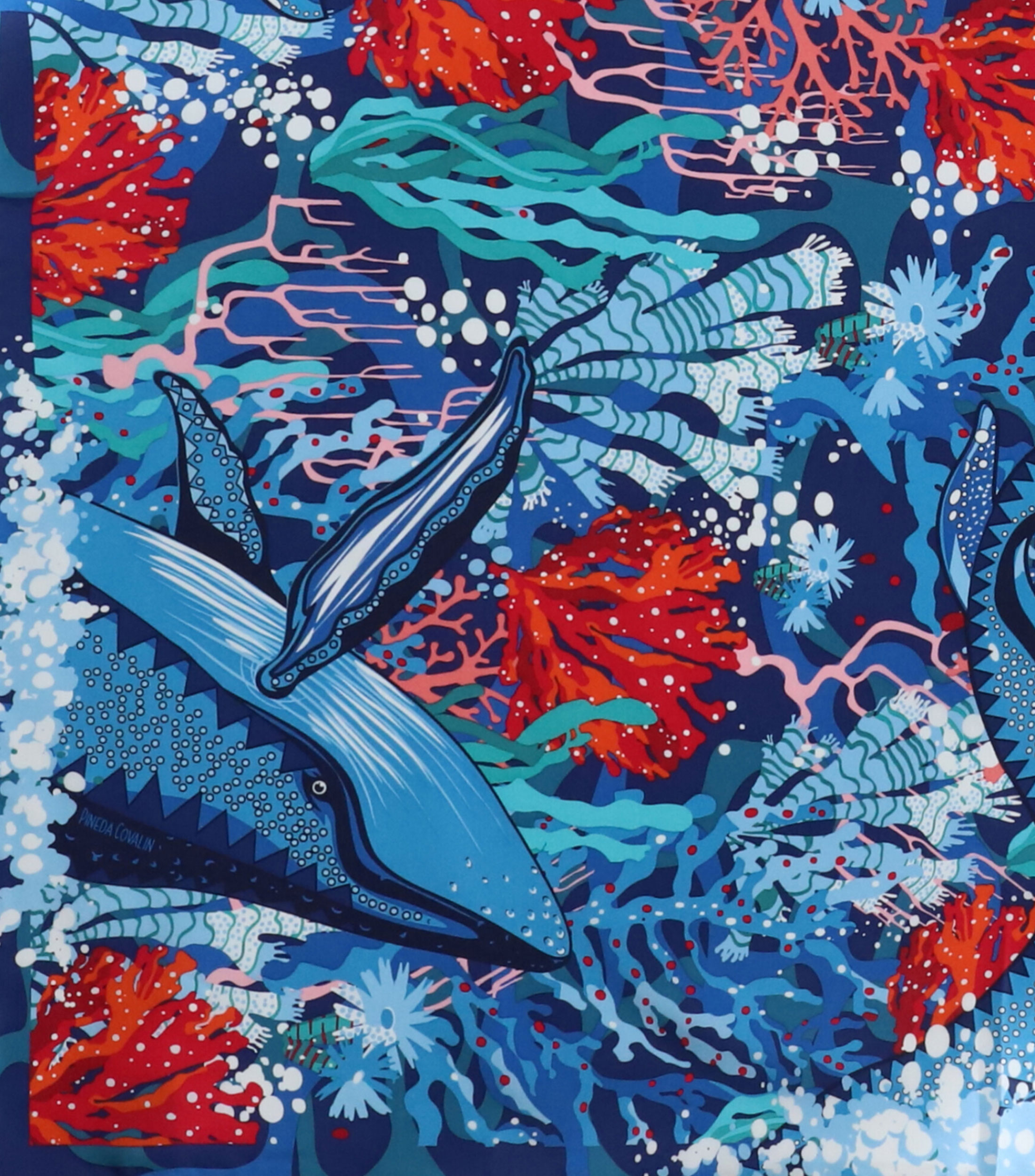 Mascada Azul con Ballenas Mujer