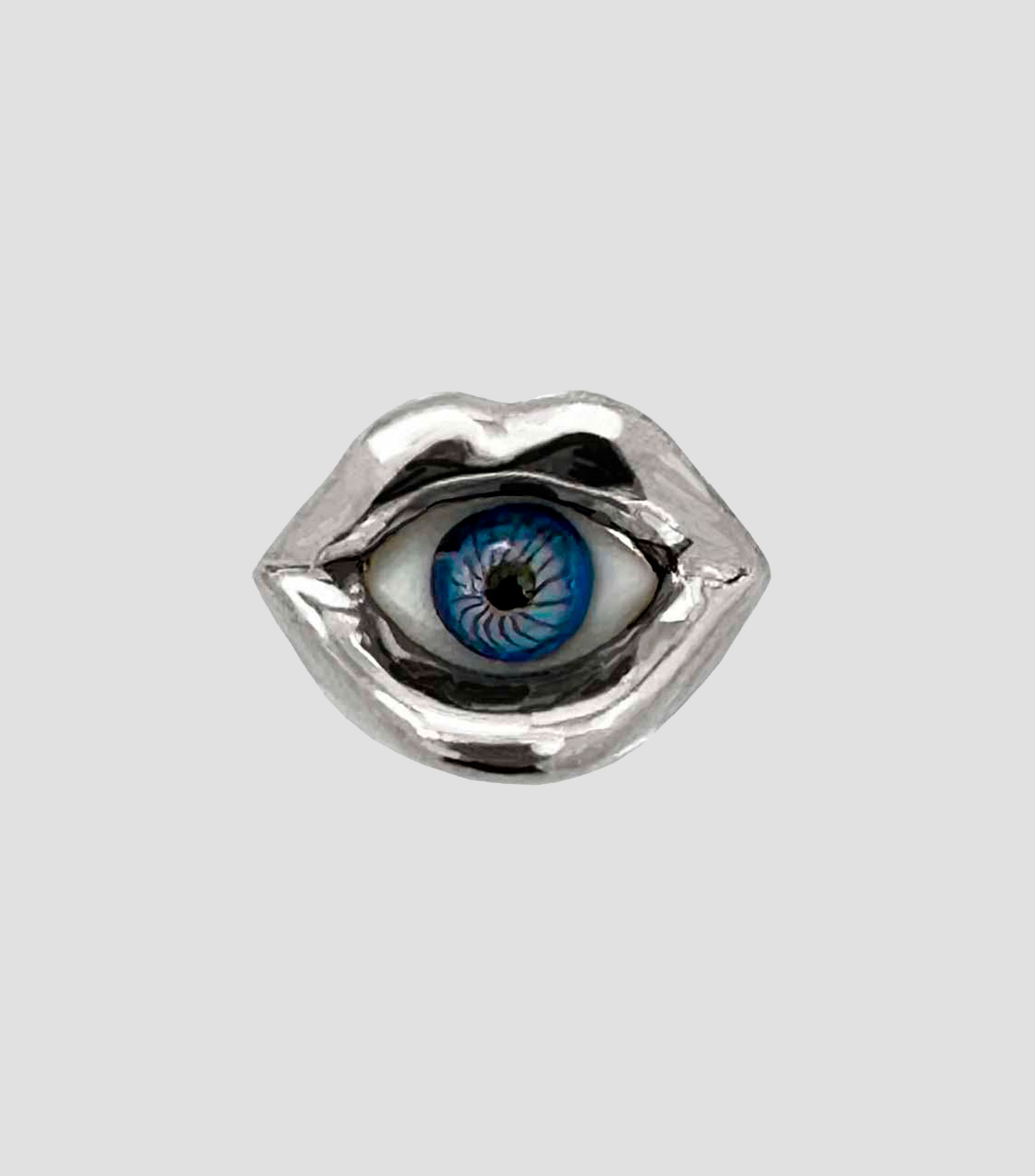 Anillo en plata con cristal azul Hombre