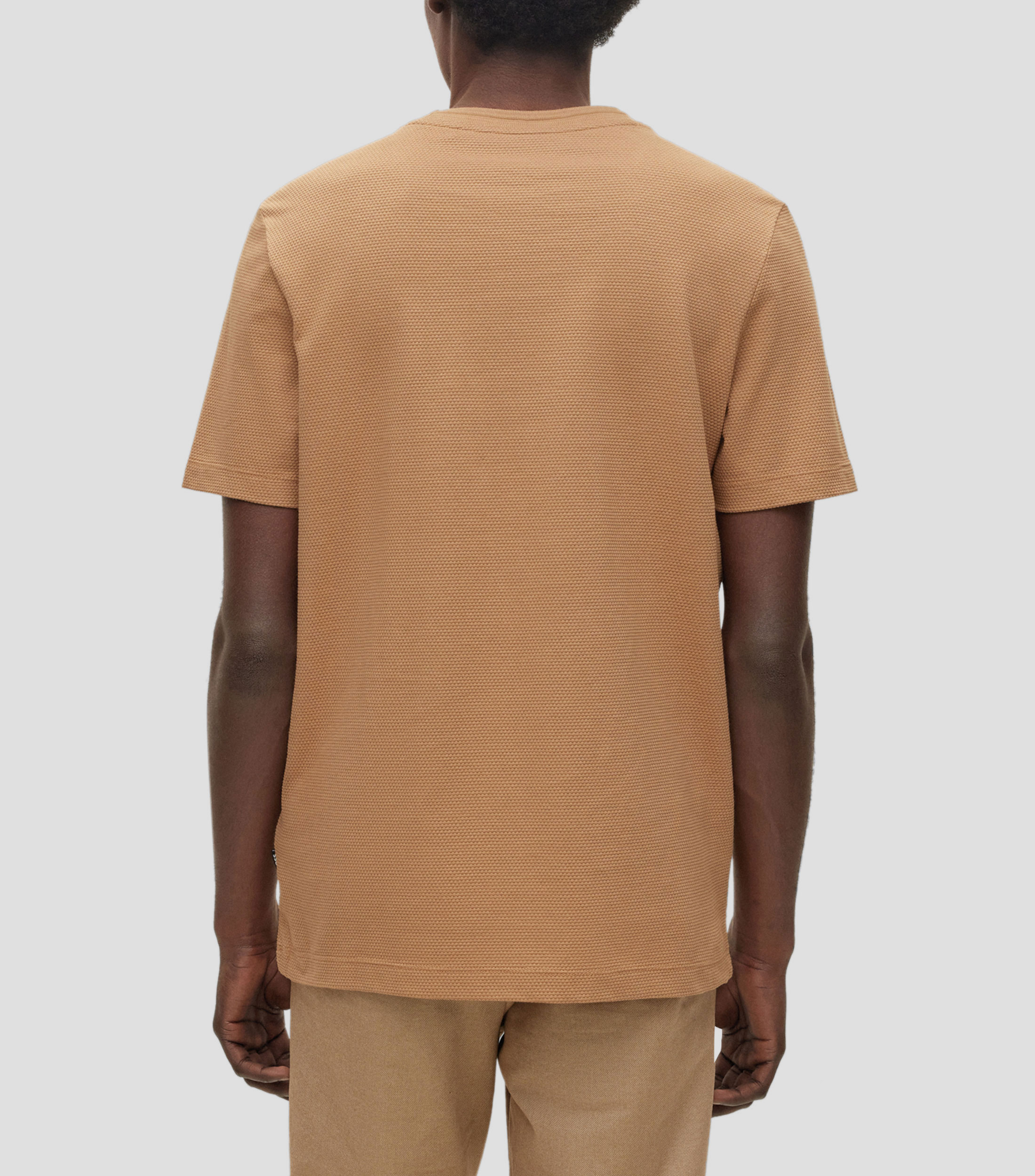 Playera en mezcla de algodon con estructura de jacquard de burbujas Hombre