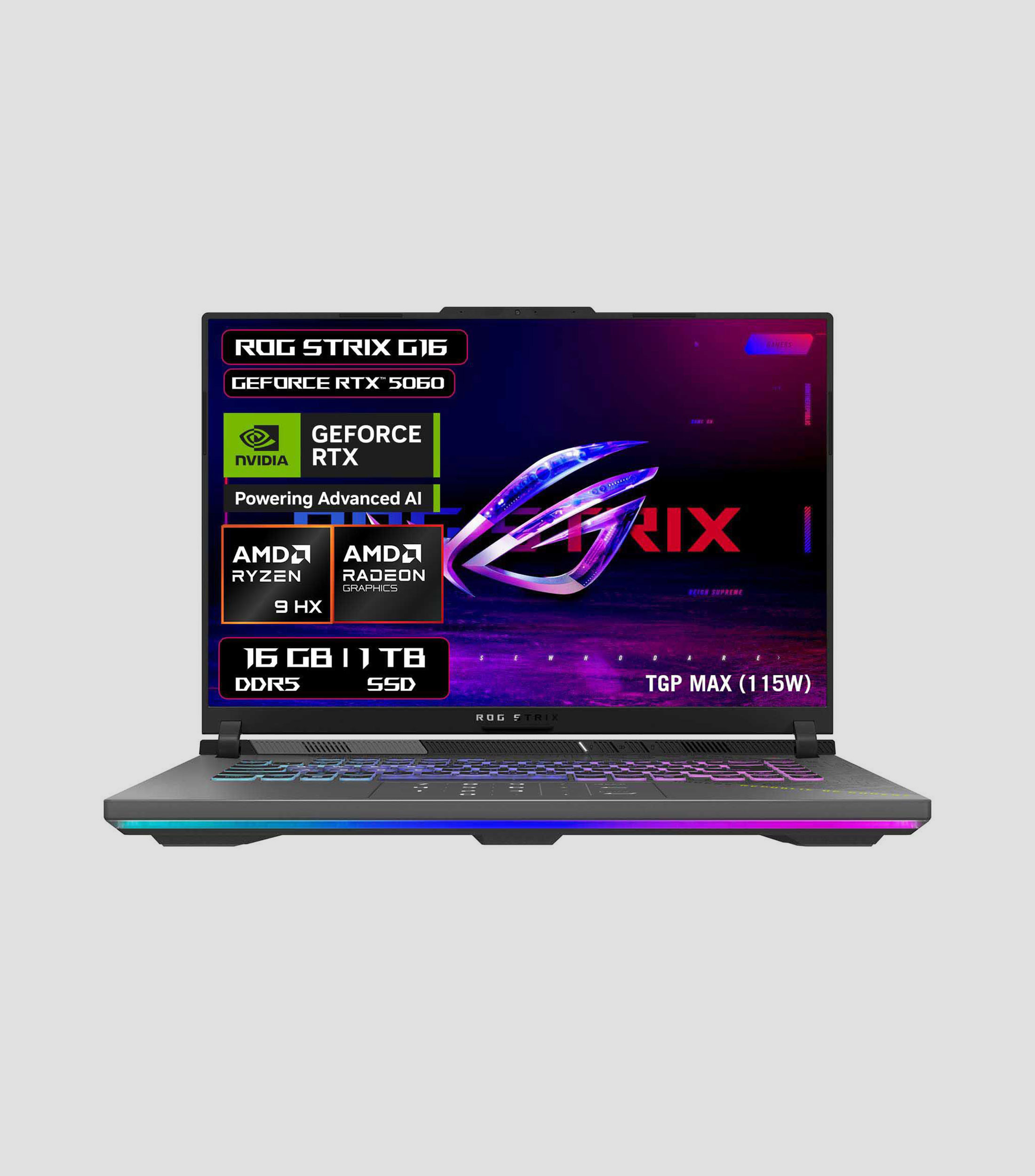 Laptop ROG Strix G16 16" Nvidia GeForce RTX 5060, AMD Ryzen 9, RAM 16 GB, SSD 1 TB