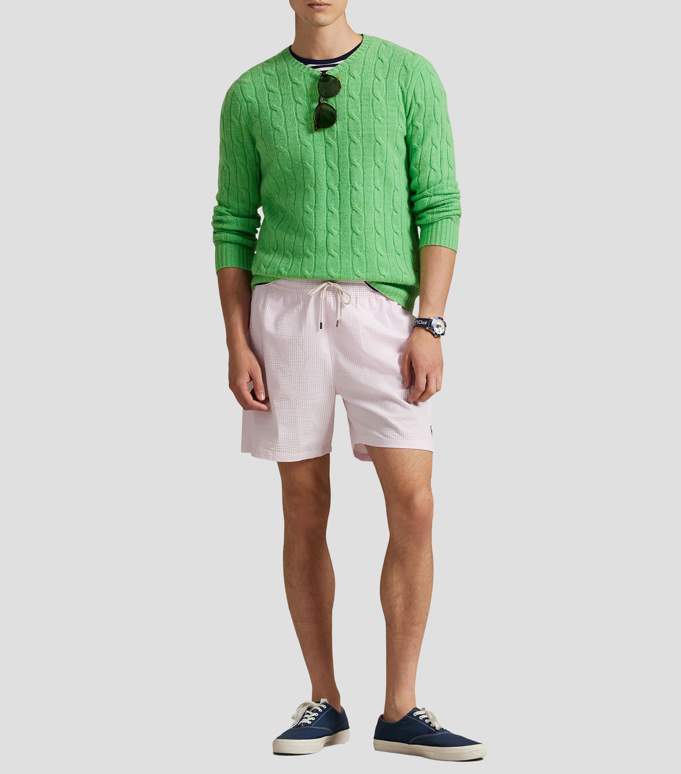 Traje de baño largo líneas Hombre