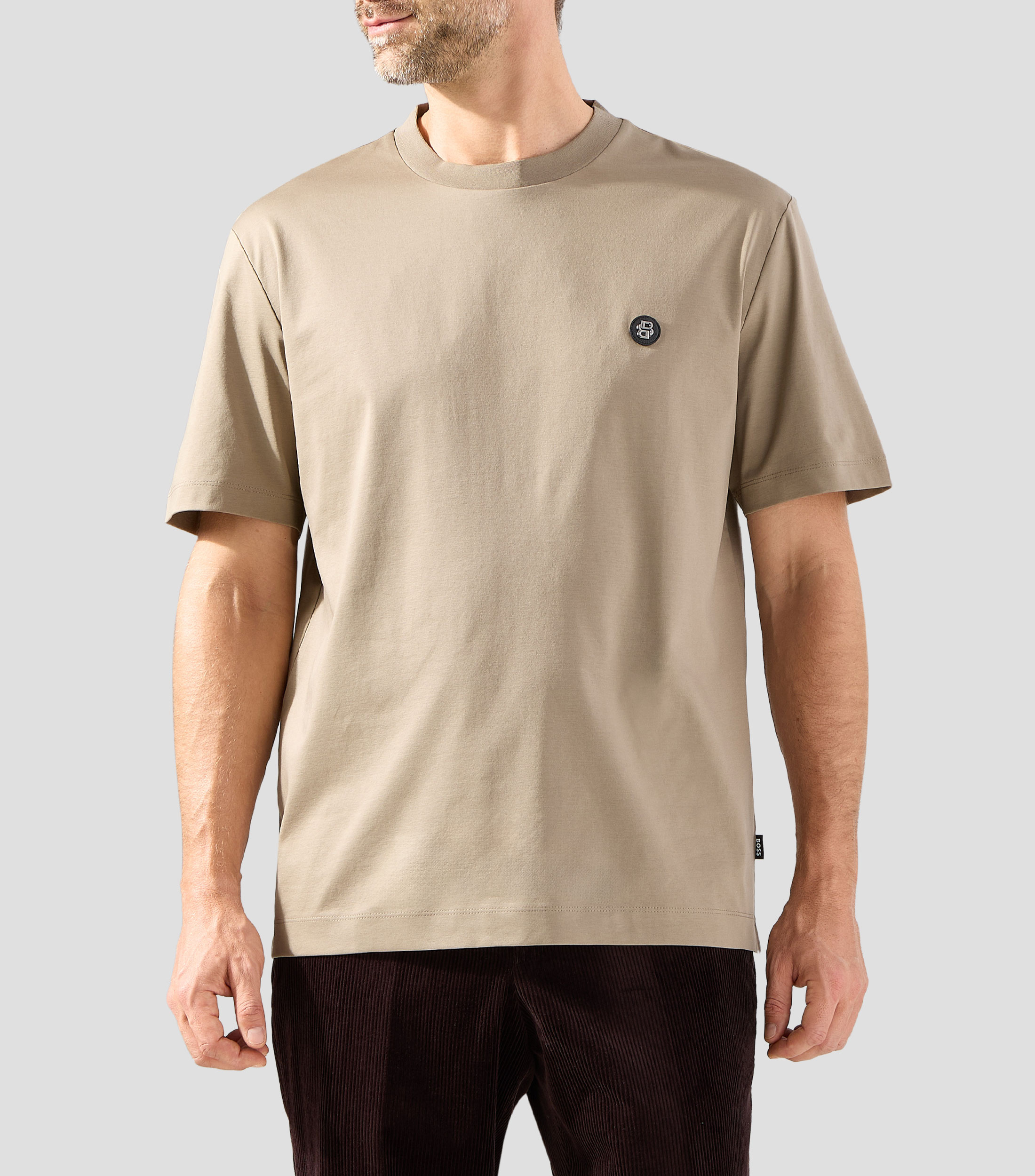 Playera cuello redondo de manga corta lisa Hombre