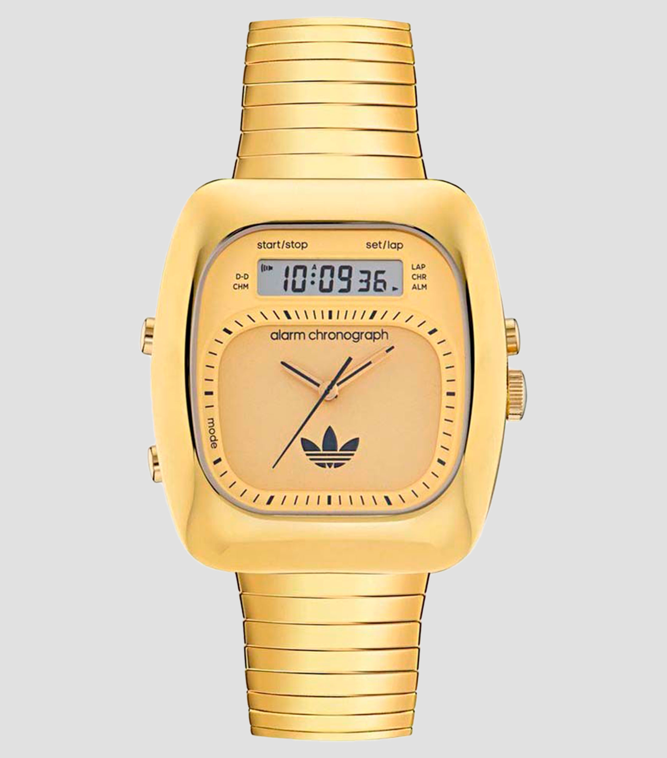 Reloj Unisex Retro Wave Casual, Dorado
