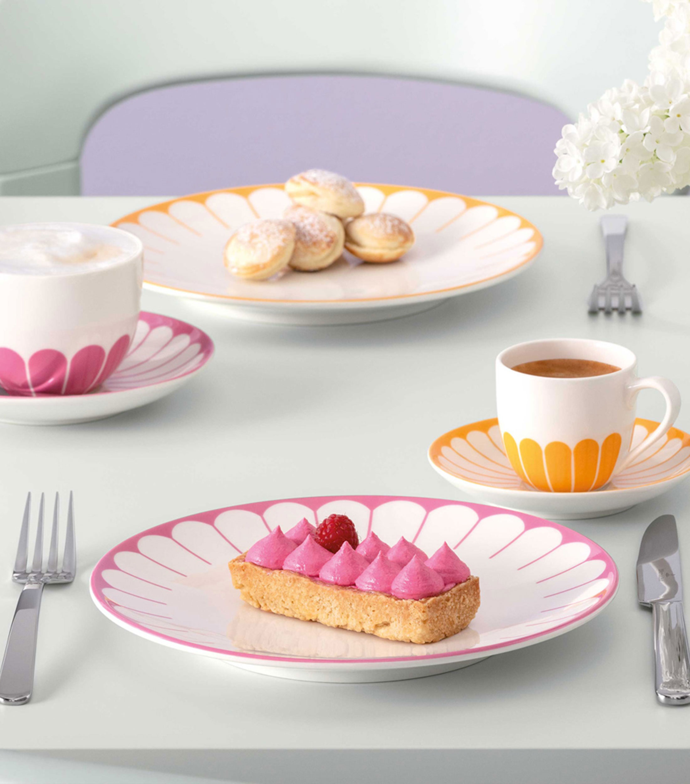 Plato para Postre Fleur Cassis Estampado