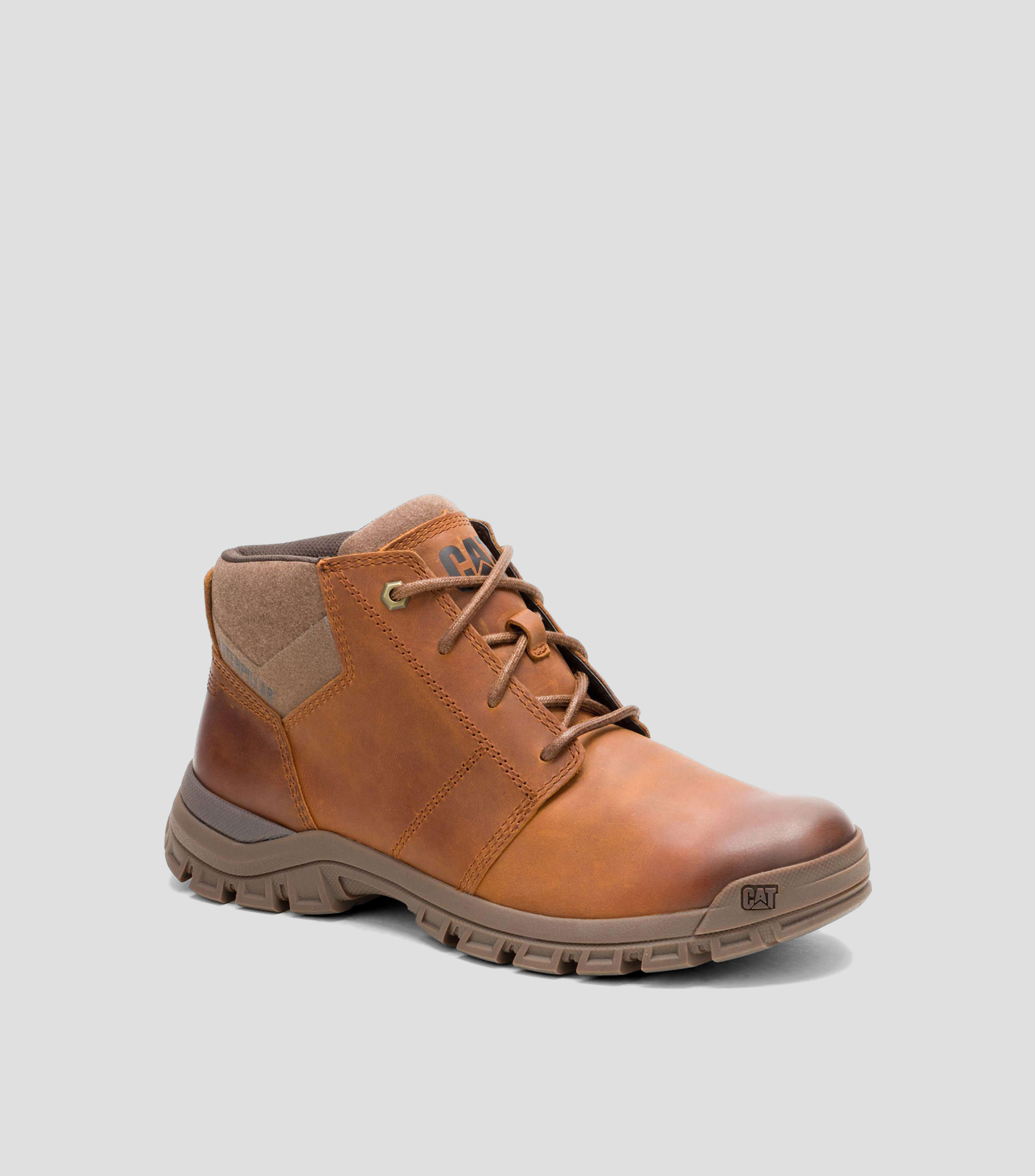 Botas casuales cortas en piel con tacón bajo de media luna Hombre
