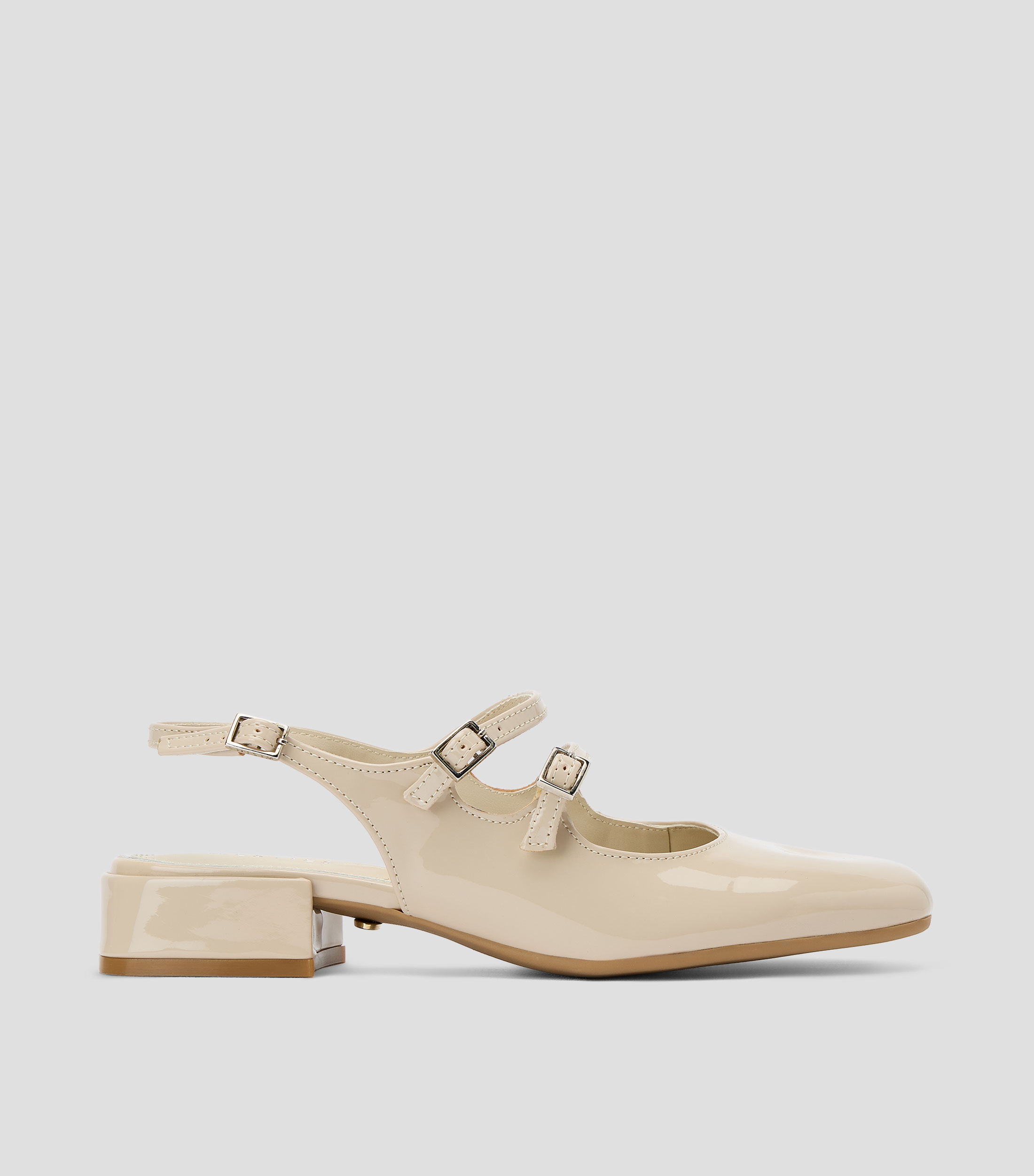 Flats tacón bajo ancho Mujer