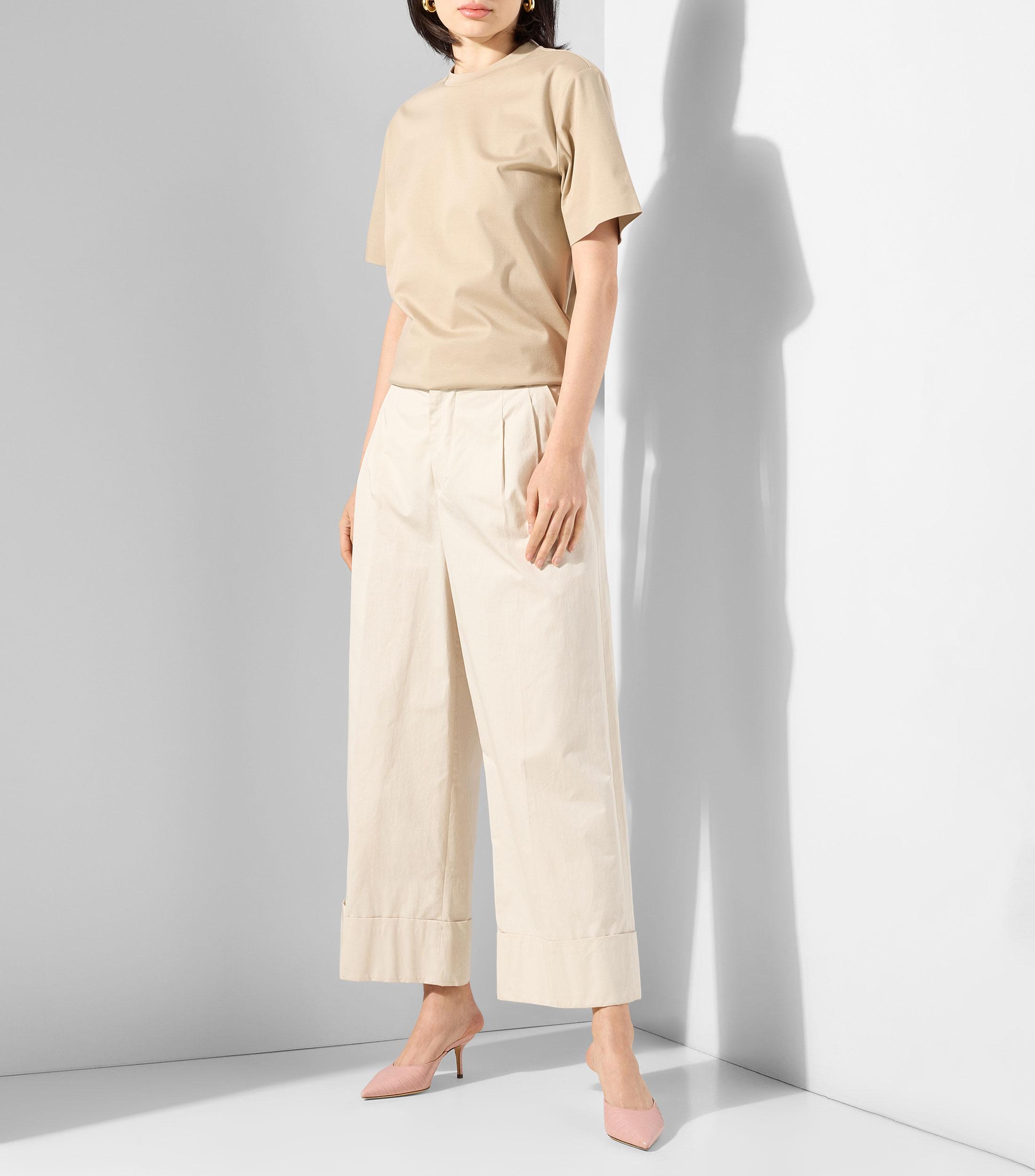 Playera relaxed fit en algodón mercerizado Mujer