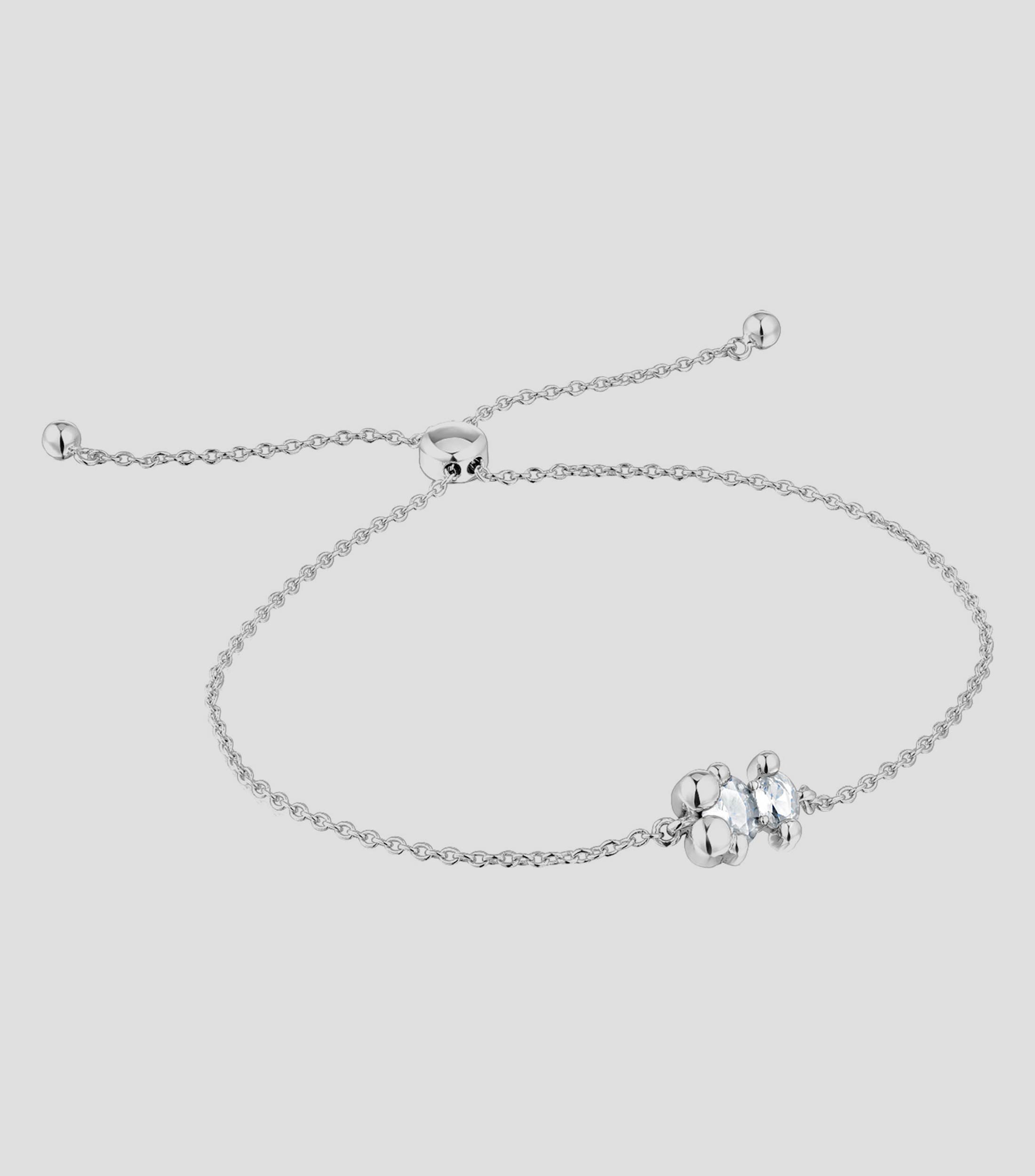Pulsera en plata con dije de oso Mujer