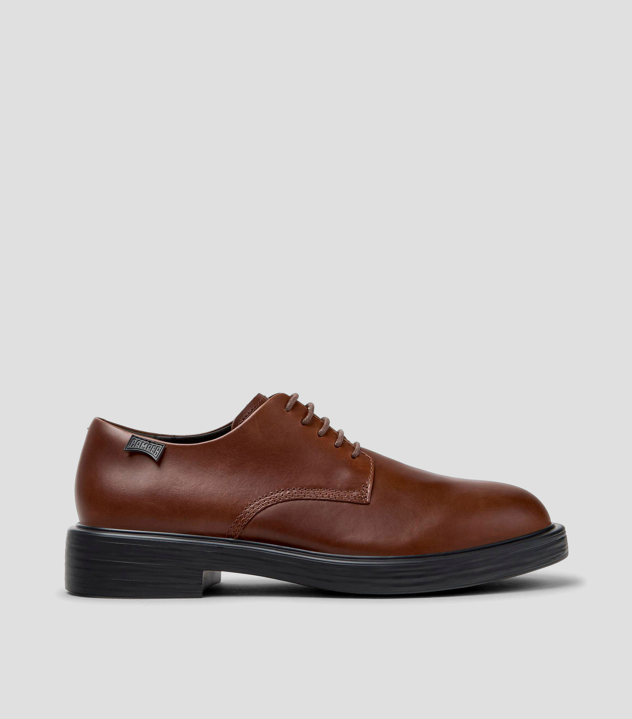 Zapatos casuales Oxford en piel con tacón bajo de media luna Hombre