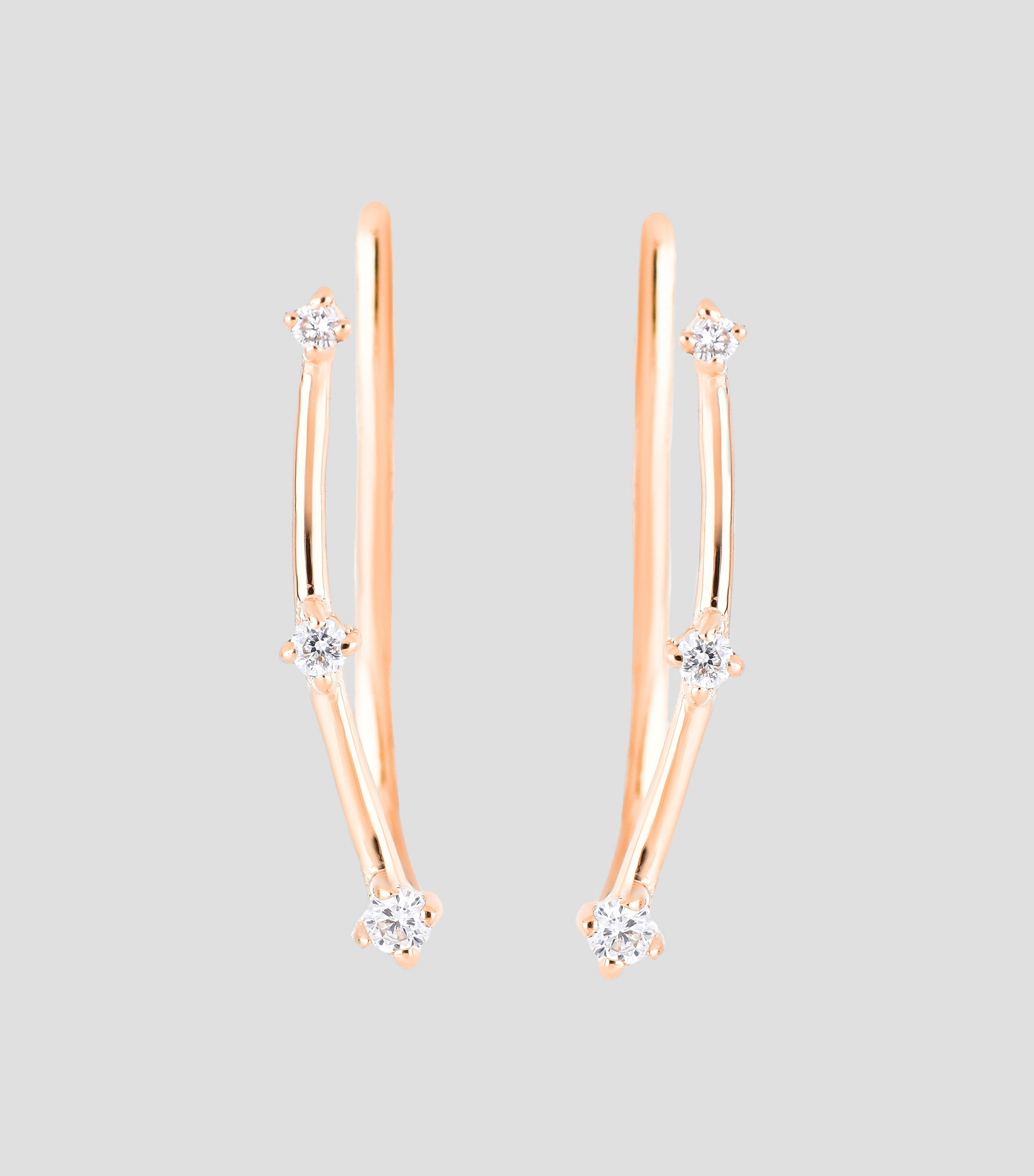 Aretes Cuff en Oro Rosa de 18 Kts Mujer