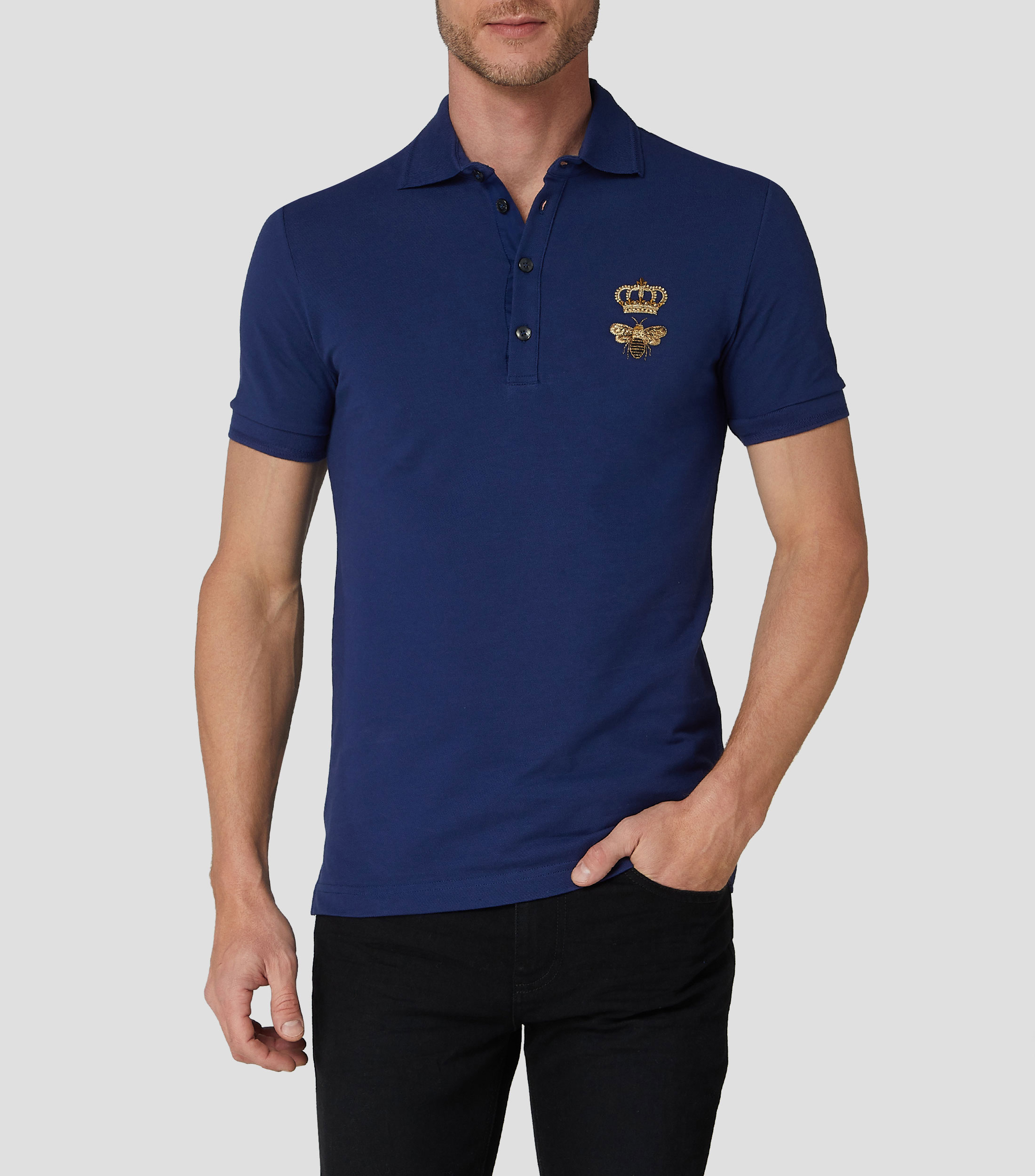 Playera tipo polo manga corta lisa Hombre