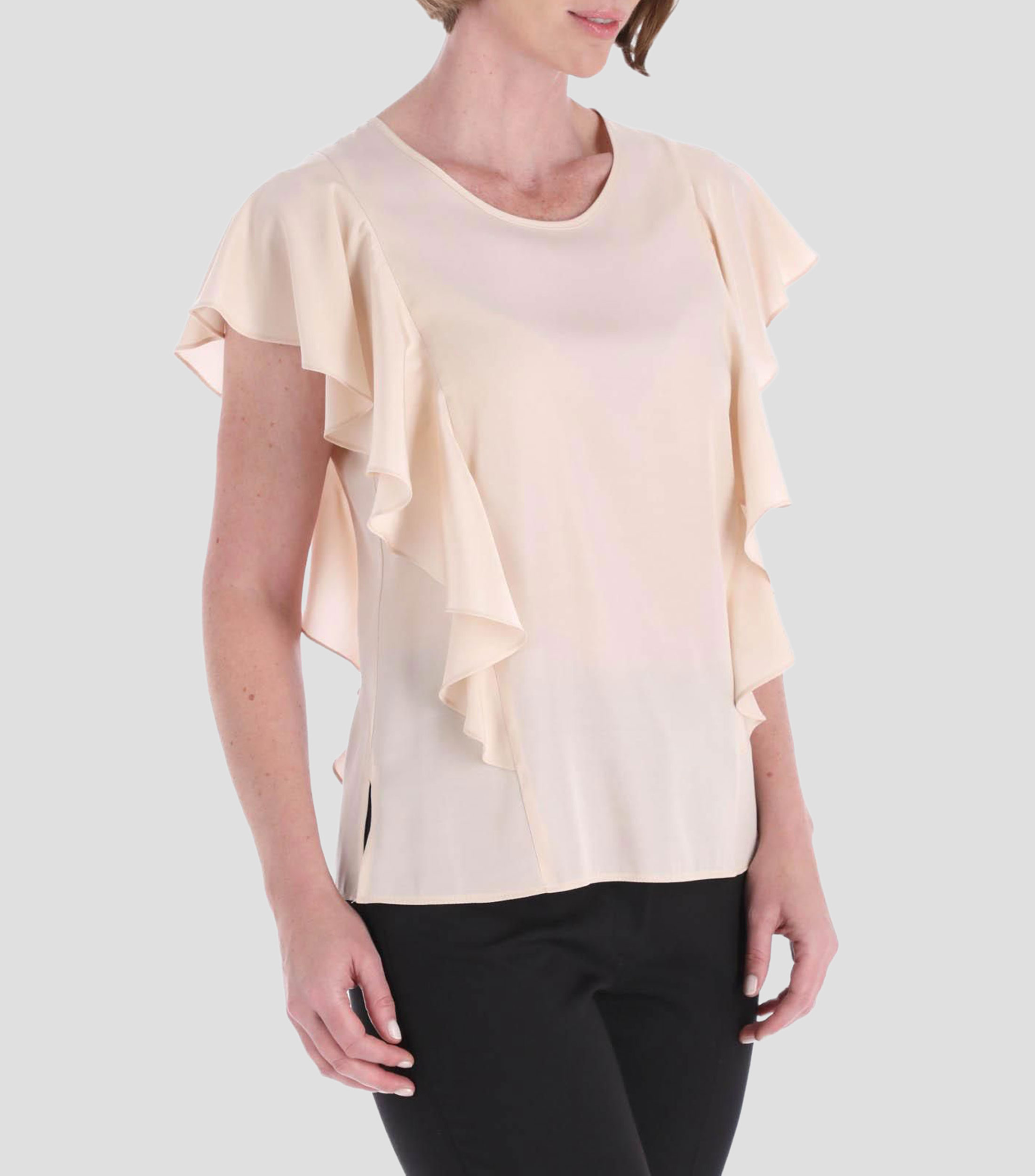 Blusa lisa manga corta Mujer