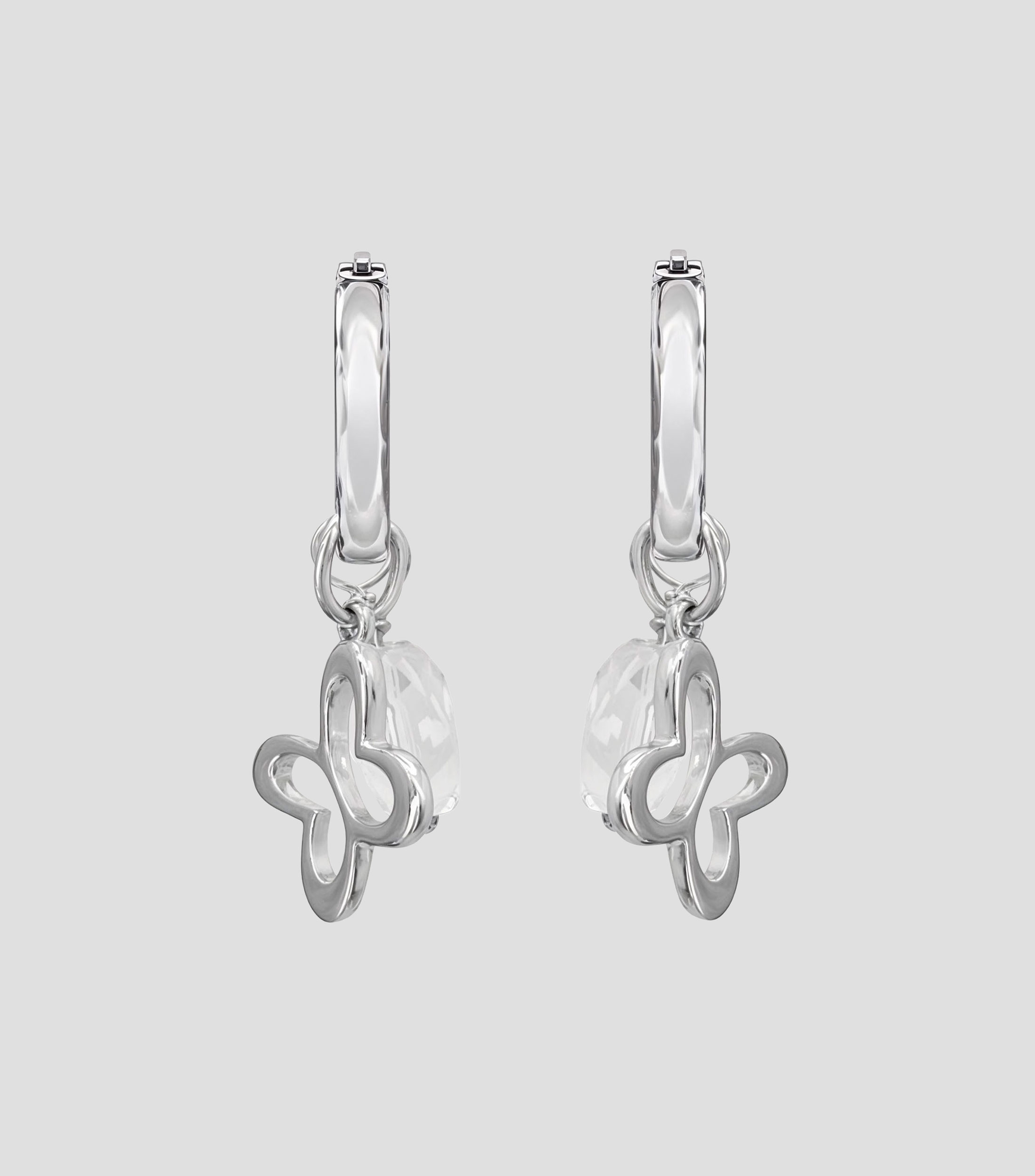 Arracadas en plata .925 Esenciales con cristal Mujer