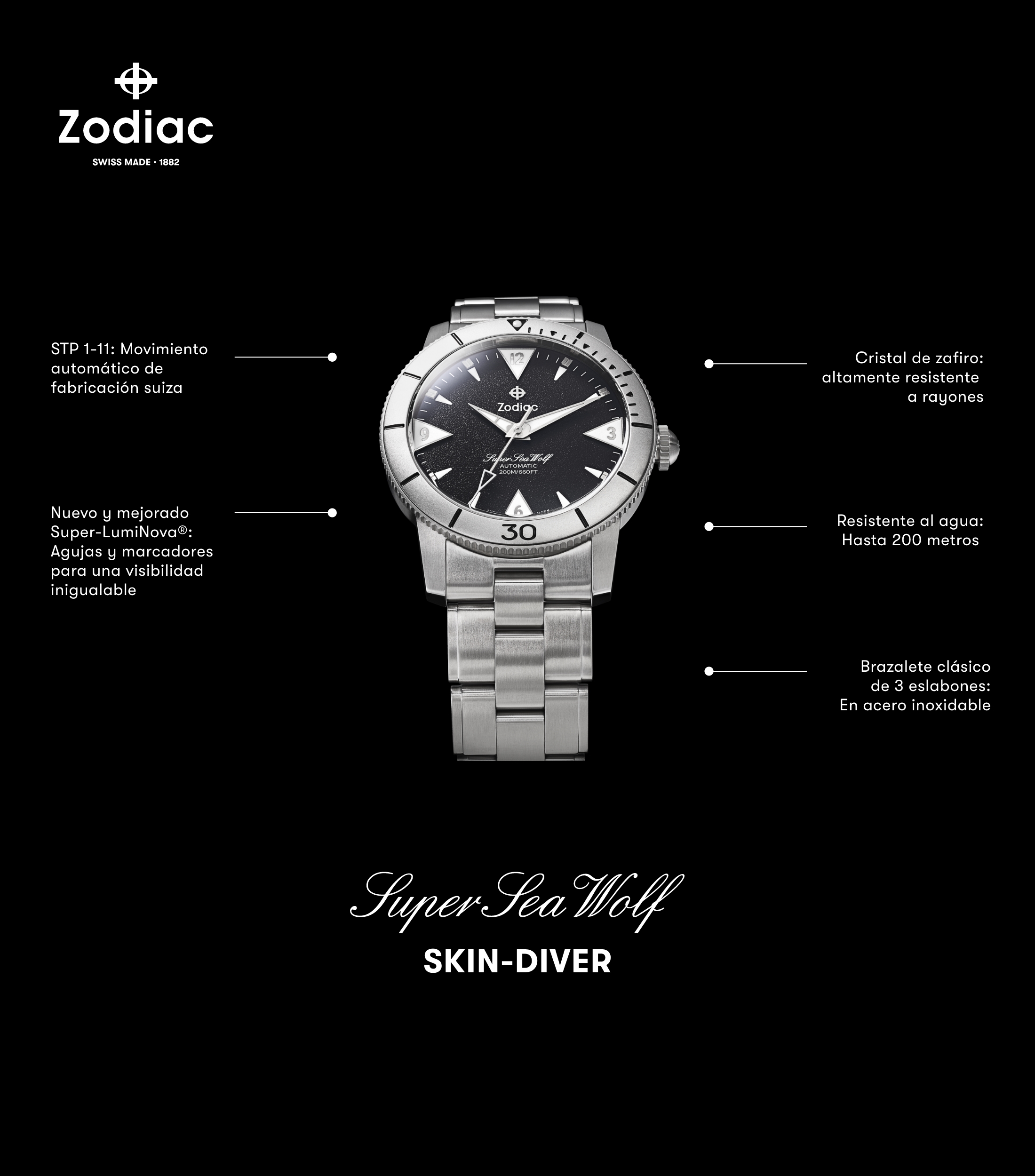 Reloj para Hombre SSW Skin casual plateado